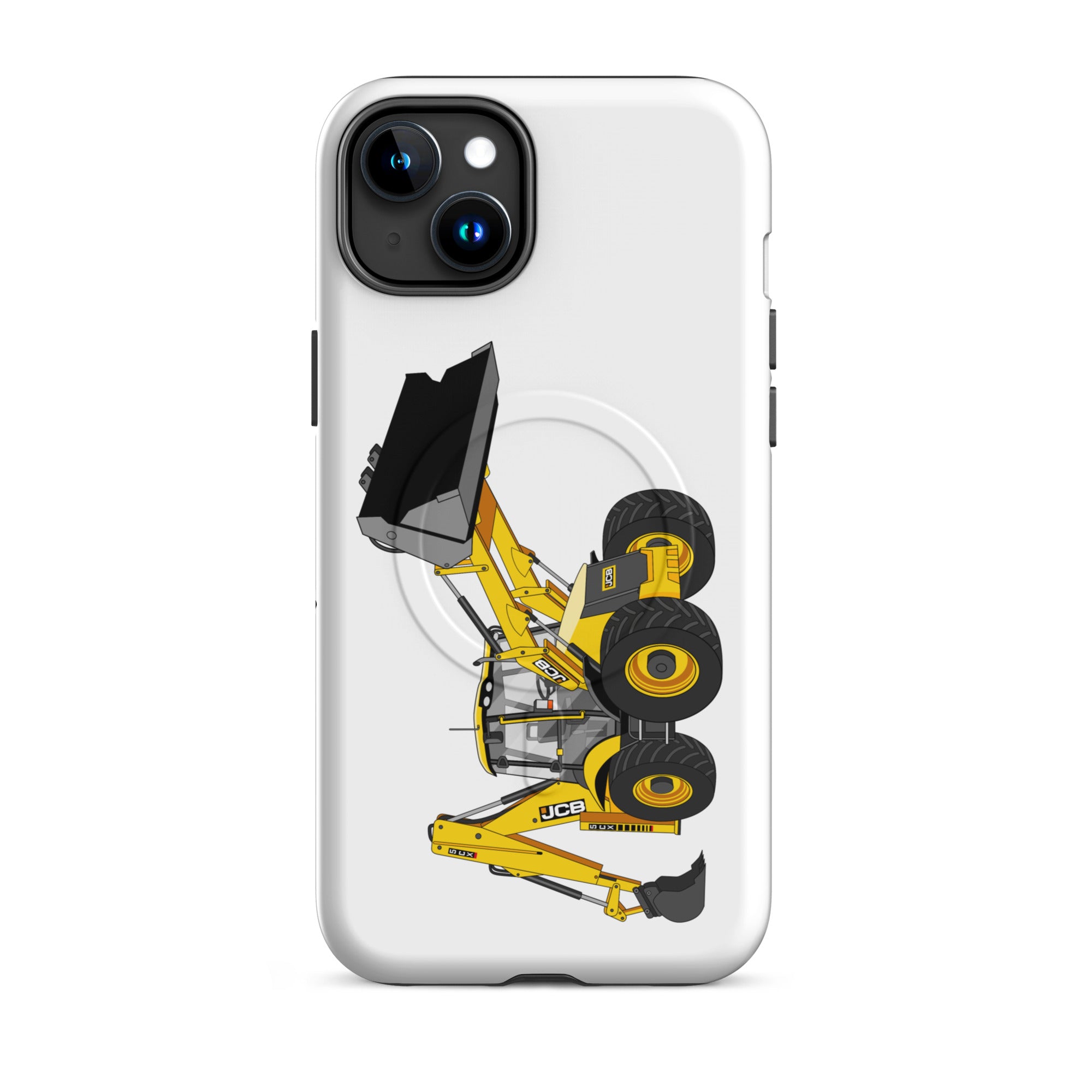 JCB MagSafe® Tough Case for iPhone® iPhone 15 Plus JCB 5CX Backhoe | MagSafe® tough case for iPhone® Quality Farmers Merch