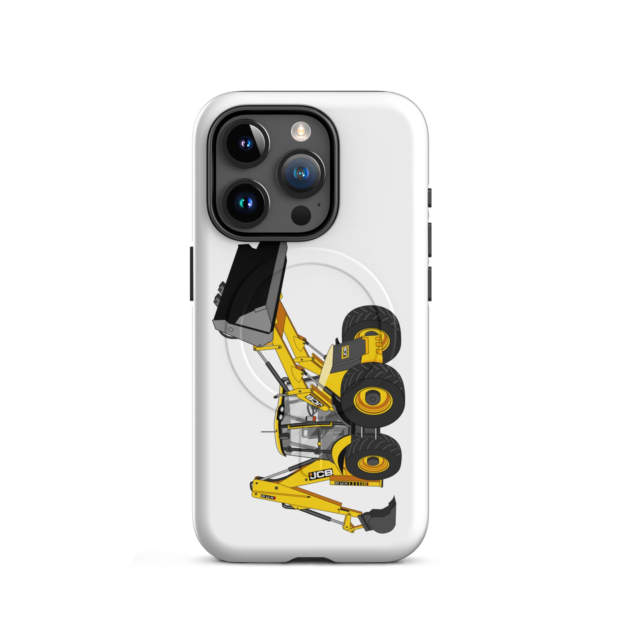 JCB MagSafe® Tough Case for iPhone® iPhone 15 Pro JCB 5CX Backhoe | MagSafe® tough case for iPhone® Quality Farmers Merch
