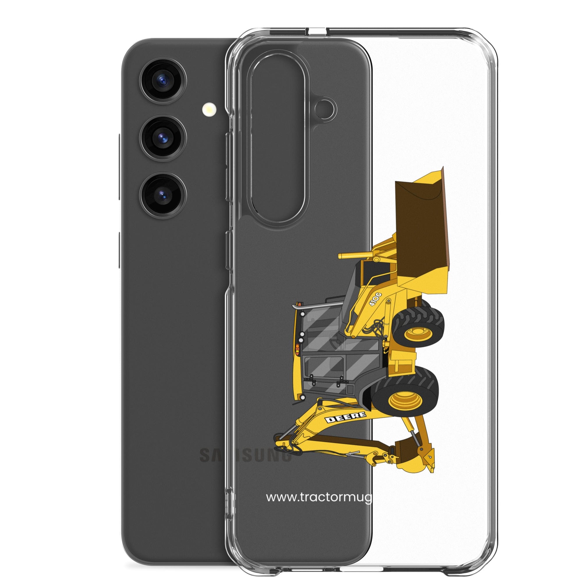 John Deere Clear Case for Samsung® John Deere 410G Backhoe | Clear Case for Samsung® Quality Farmers Merch