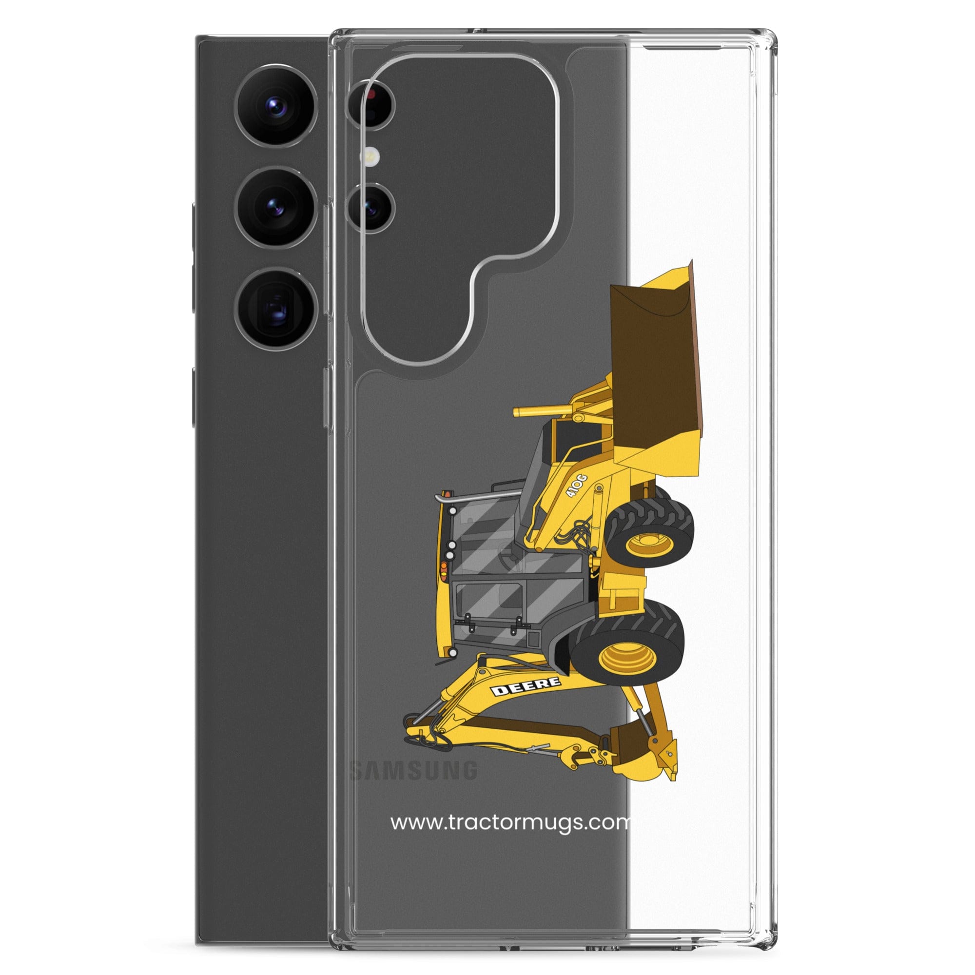 John Deere Clear Case for Samsung® John Deere 410G Backhoe | Clear Case for Samsung® Quality Farmers Merch