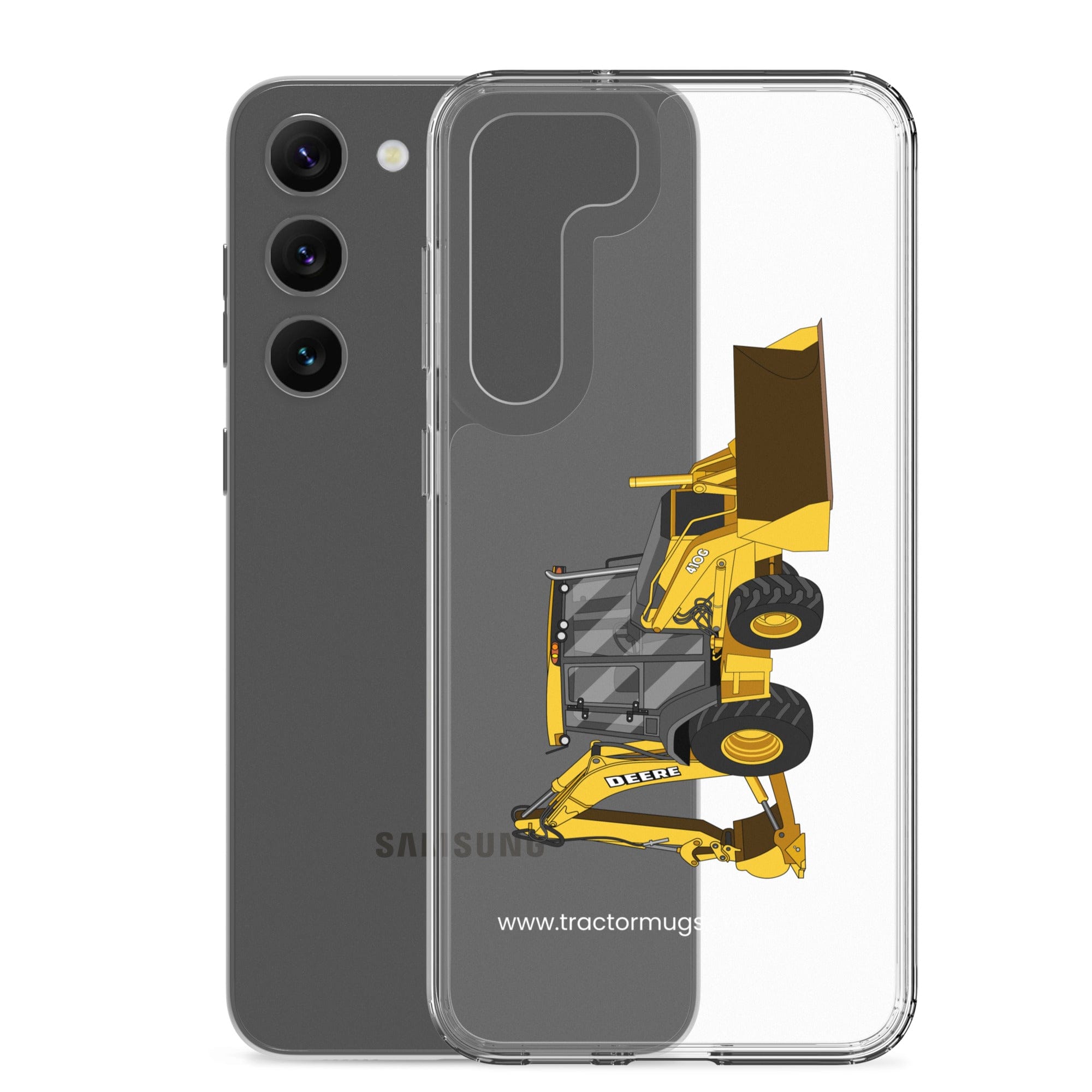 John Deere Clear Case for Samsung® John Deere 410G Backhoe | Clear Case for Samsung® Quality Farmers Merch