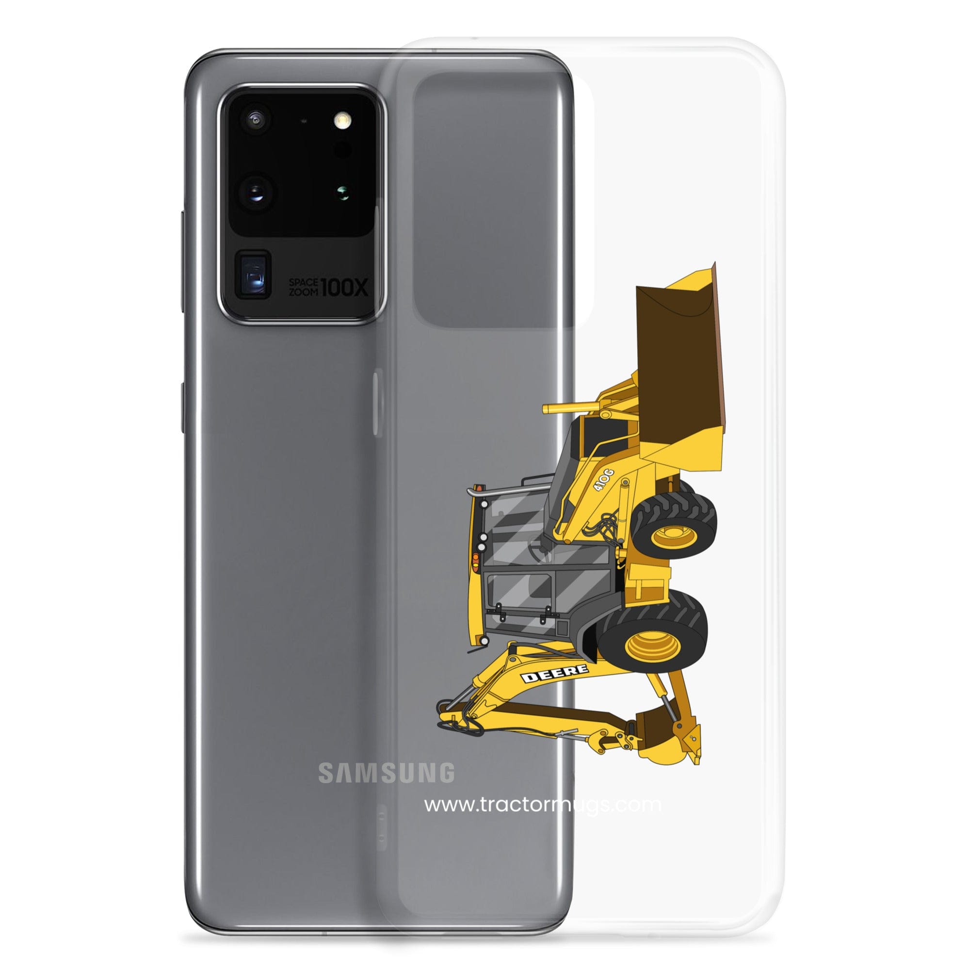 John Deere Clear Case for Samsung® John Deere 410G Backhoe | Clear Case for Samsung® Quality Farmers Merch