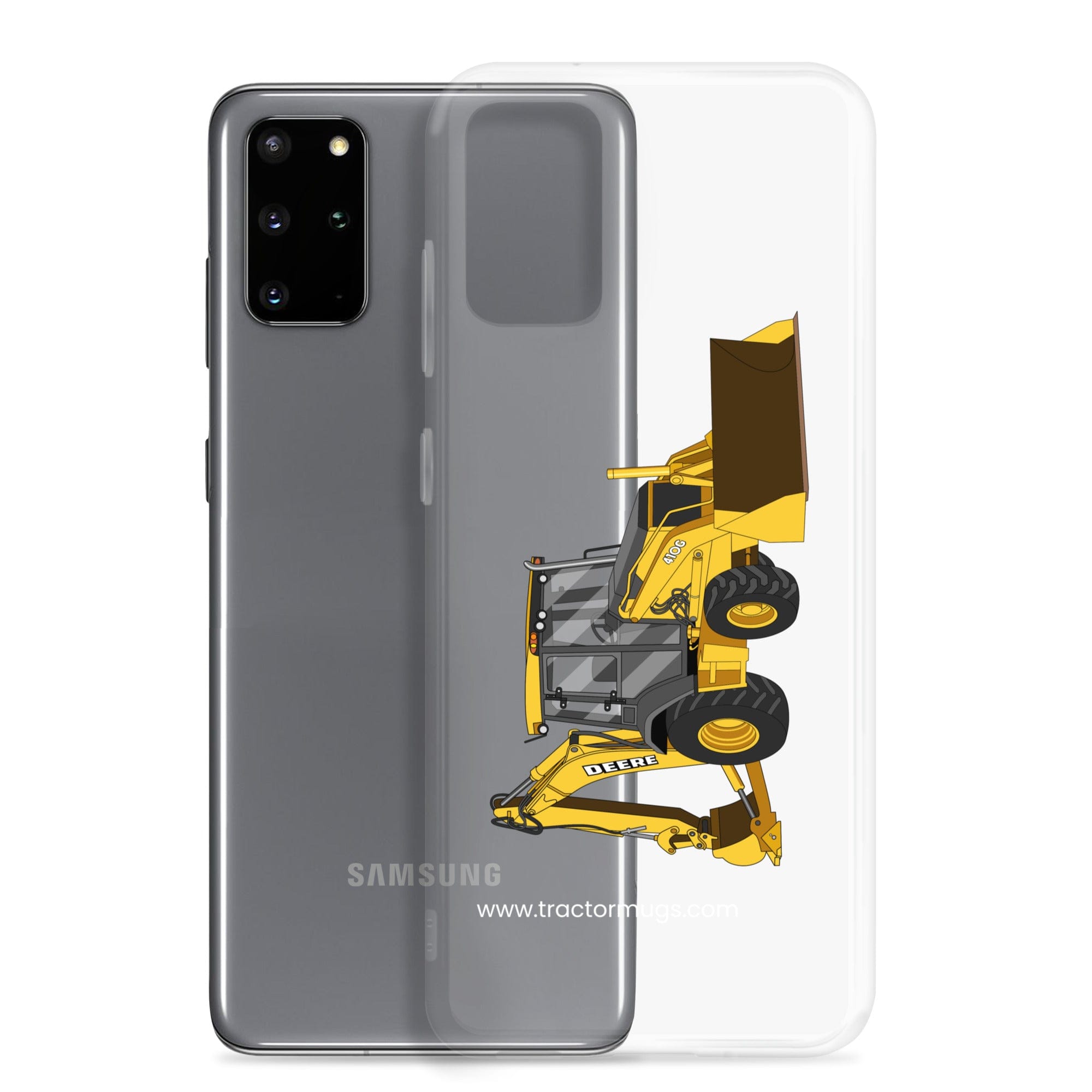 John Deere Clear Case for Samsung® John Deere 410G Backhoe | Clear Case for Samsung® Quality Farmers Merch