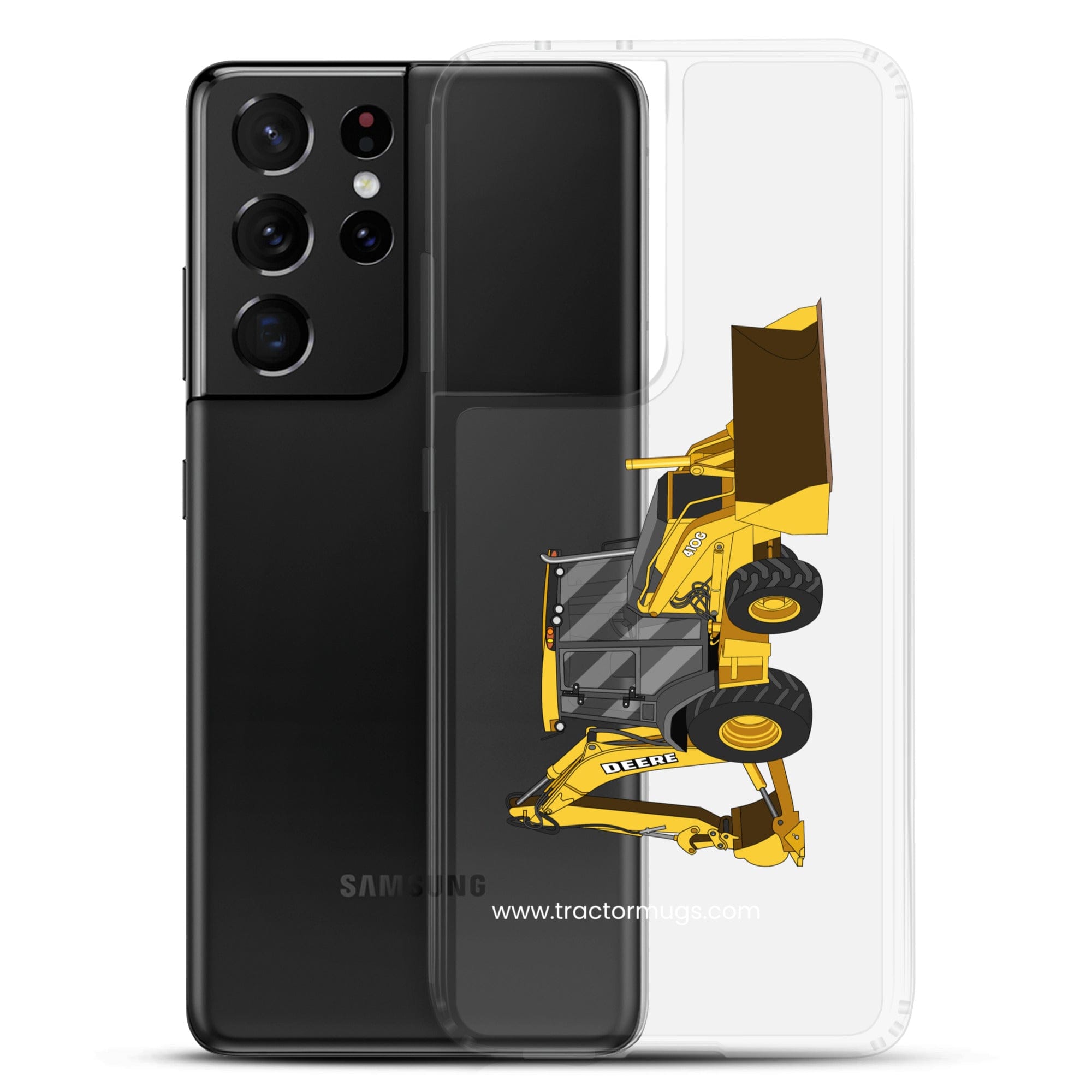 John Deere Clear Case for Samsung® John Deere 410G Backhoe | Clear Case for Samsung® Quality Farmers Merch