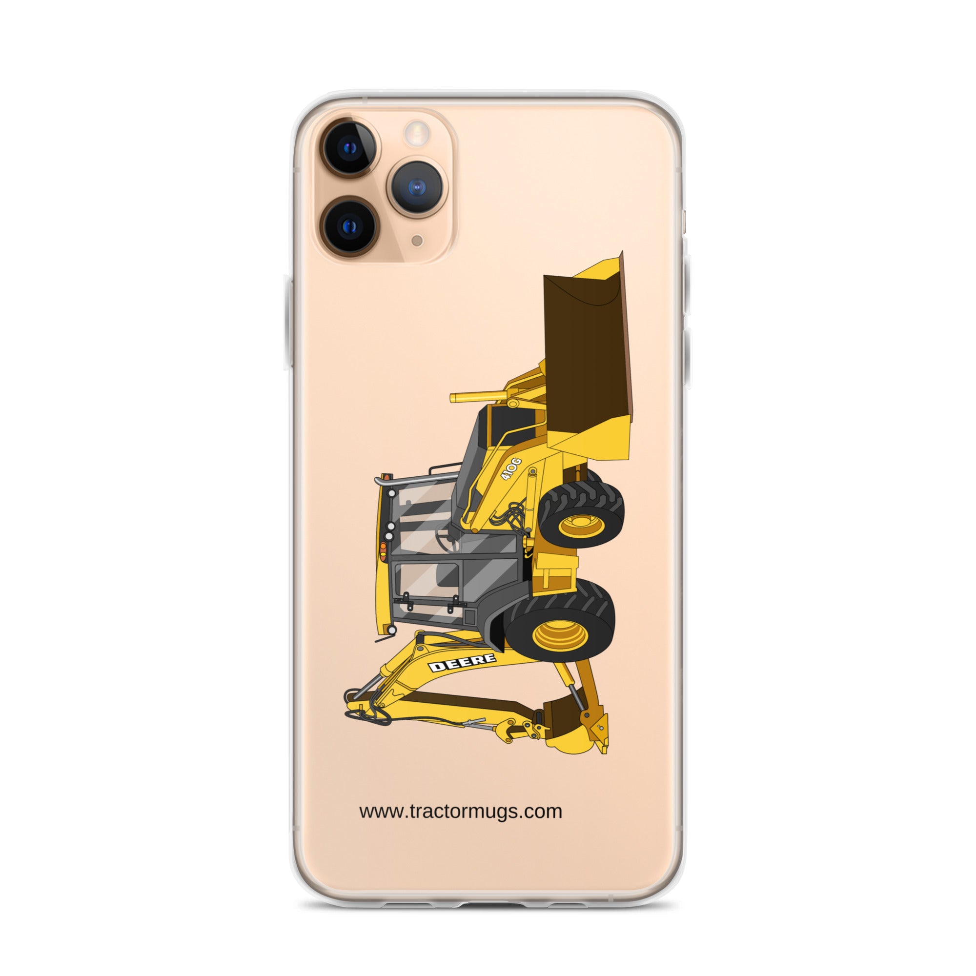 John Deere iPhone 11 Pro Max John Deere 410G Backhoe | Clear Case for iPhone® Quality Farmers Merch