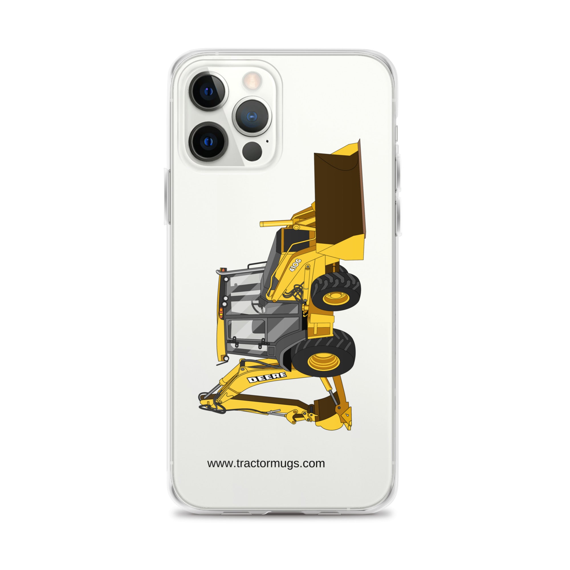 John Deere iPhone 12 Pro Max John Deere 410G Backhoe | Clear Case for iPhone® Quality Farmers Merch