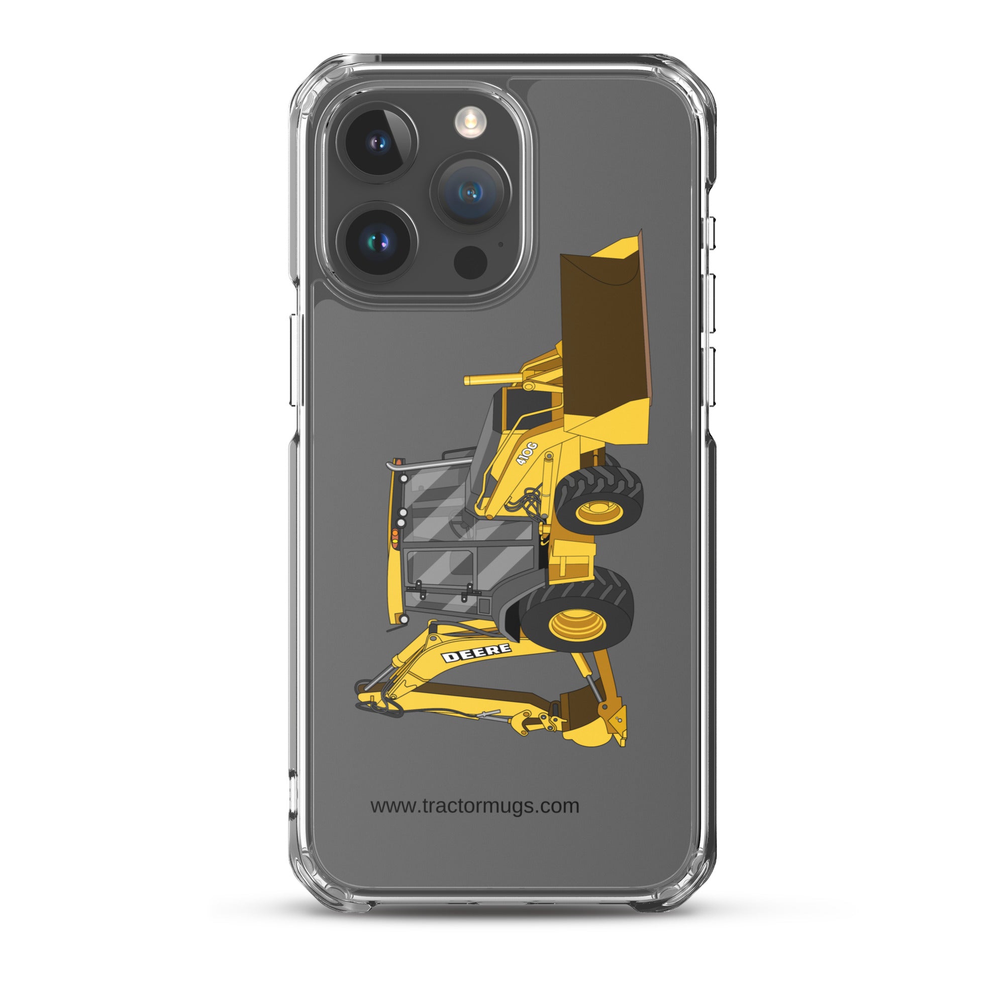 John Deere iPhone 15 Pro Max John Deere 410G Backhoe | Clear Case for iPhone® Quality Farmers Merch
