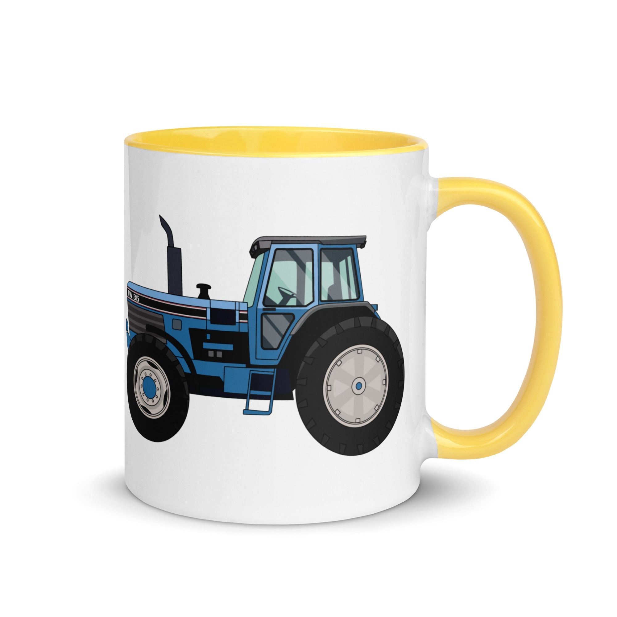The Farmers Mugs Store Mug Yellow Ford TW-35 Mug with Color Inside Quality Farmers Merch