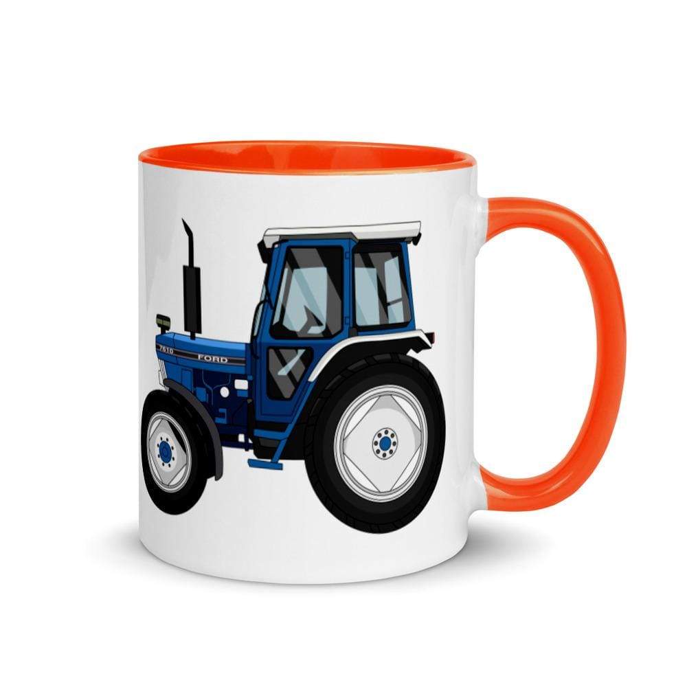 The Farmers Mugs Store Orange Ford 7610 Mug with Color Inside Quality Farmers Merch