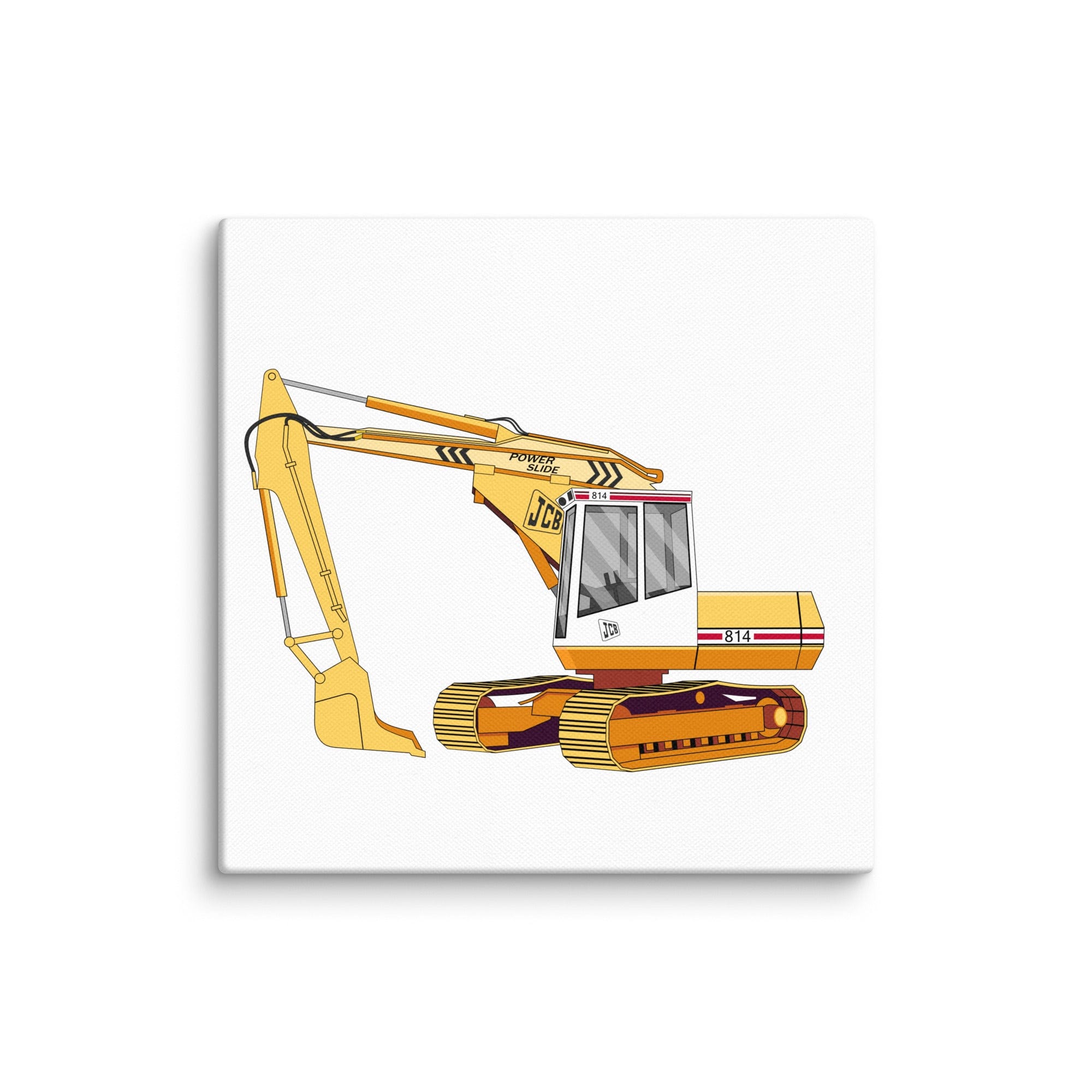 The Tractor Mugs Store 10″×10″ JCB 814 Super | Canvas Quality Farmers Merch