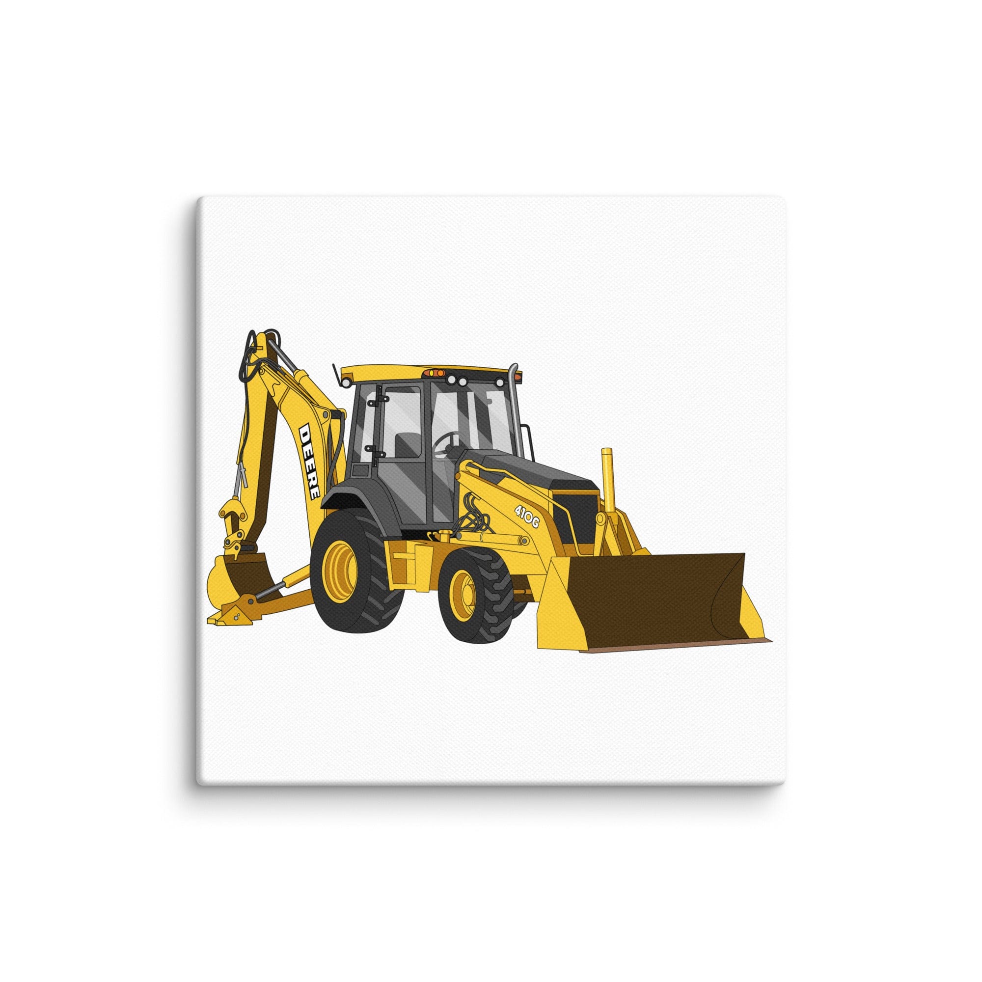 The Tractor Mugs Store 10″×10″ John Deere 410G Backhoe | Canvas Quality Farmers Merch