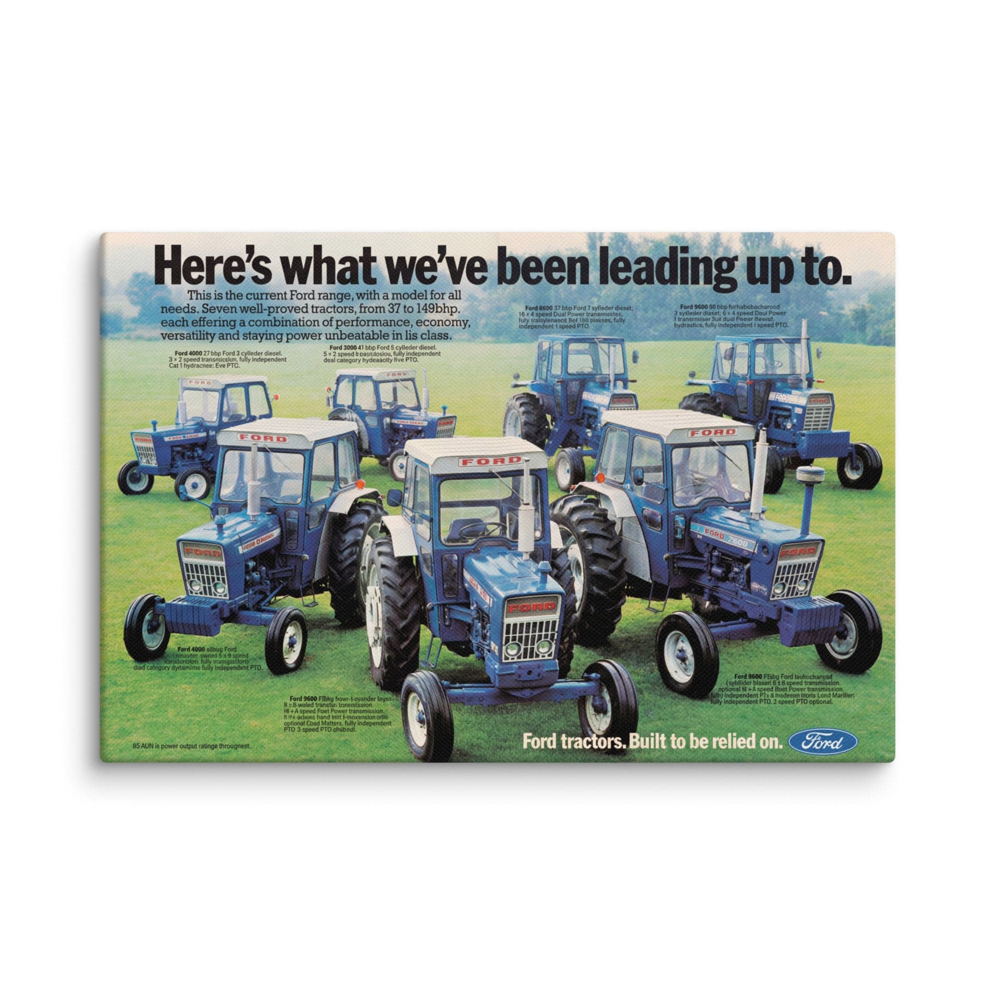 The Tractor Mugs Store 12″×18″ Ford '000 Series Advert | Canvas Quality Farmers Merch
