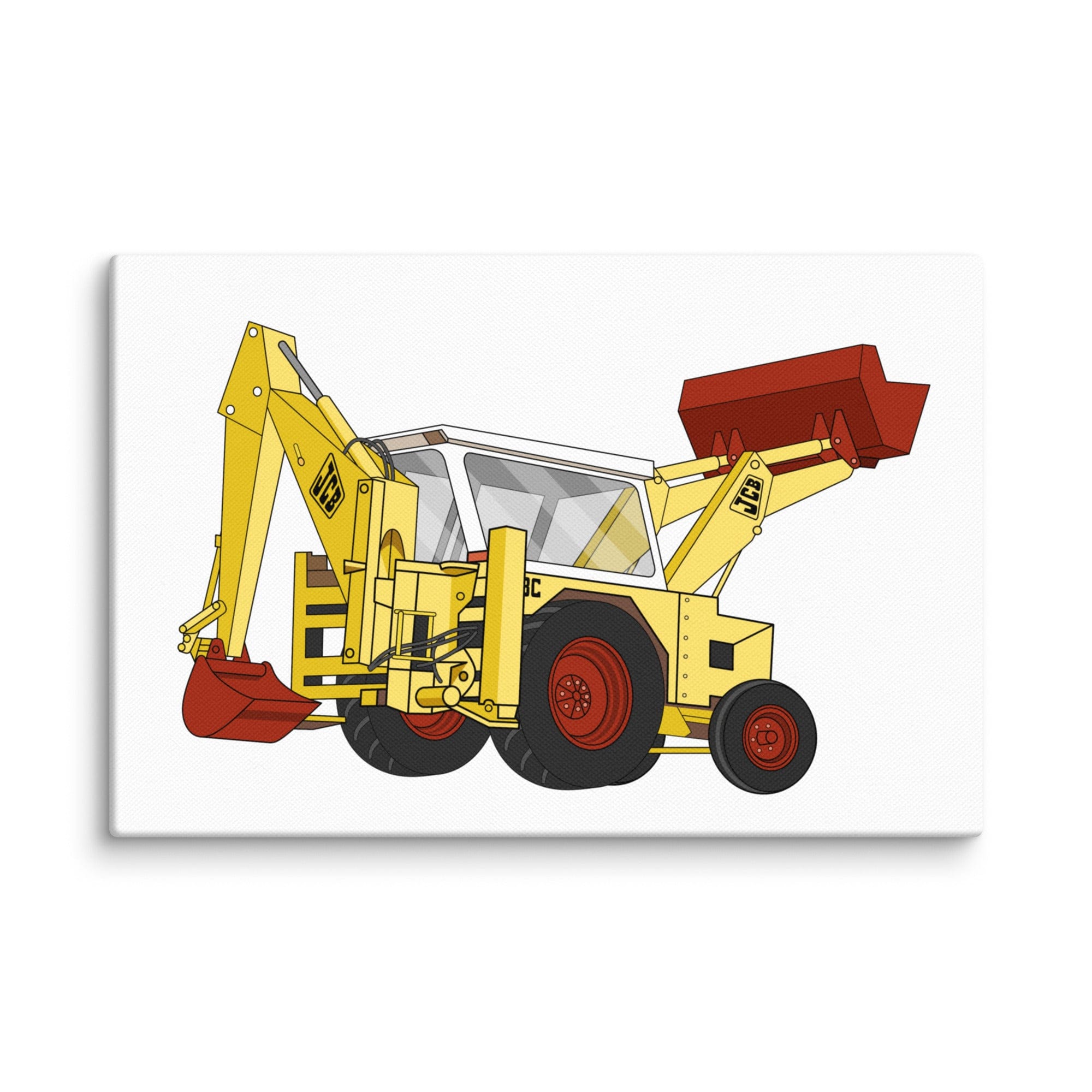 The Tractor Mugs Store 12″×18″ JCB 3C II Backhoe | Canvas Quality Farmers Merch