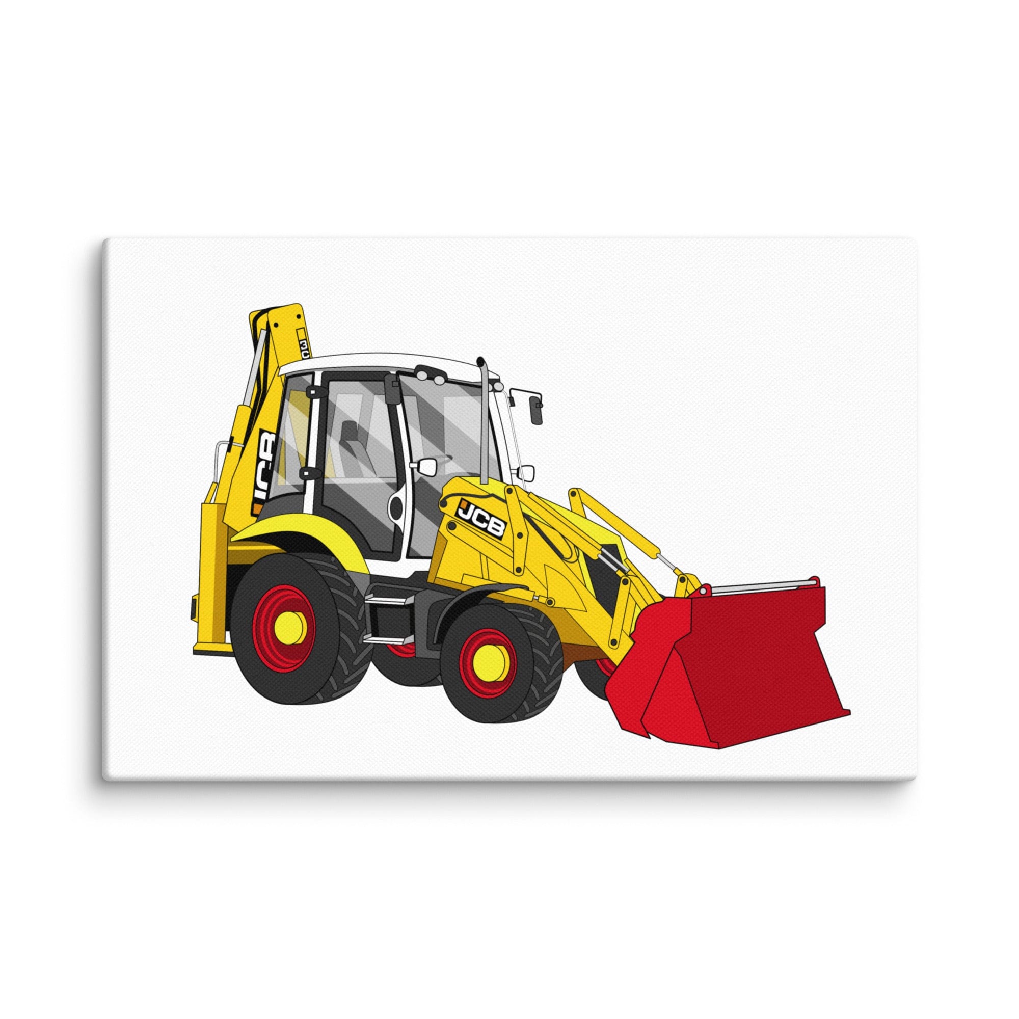 The Tractor Mugs Store 12″×18″ JCB 3CX 70th Anniversary Edition | Canvas Quality Farmers Merch