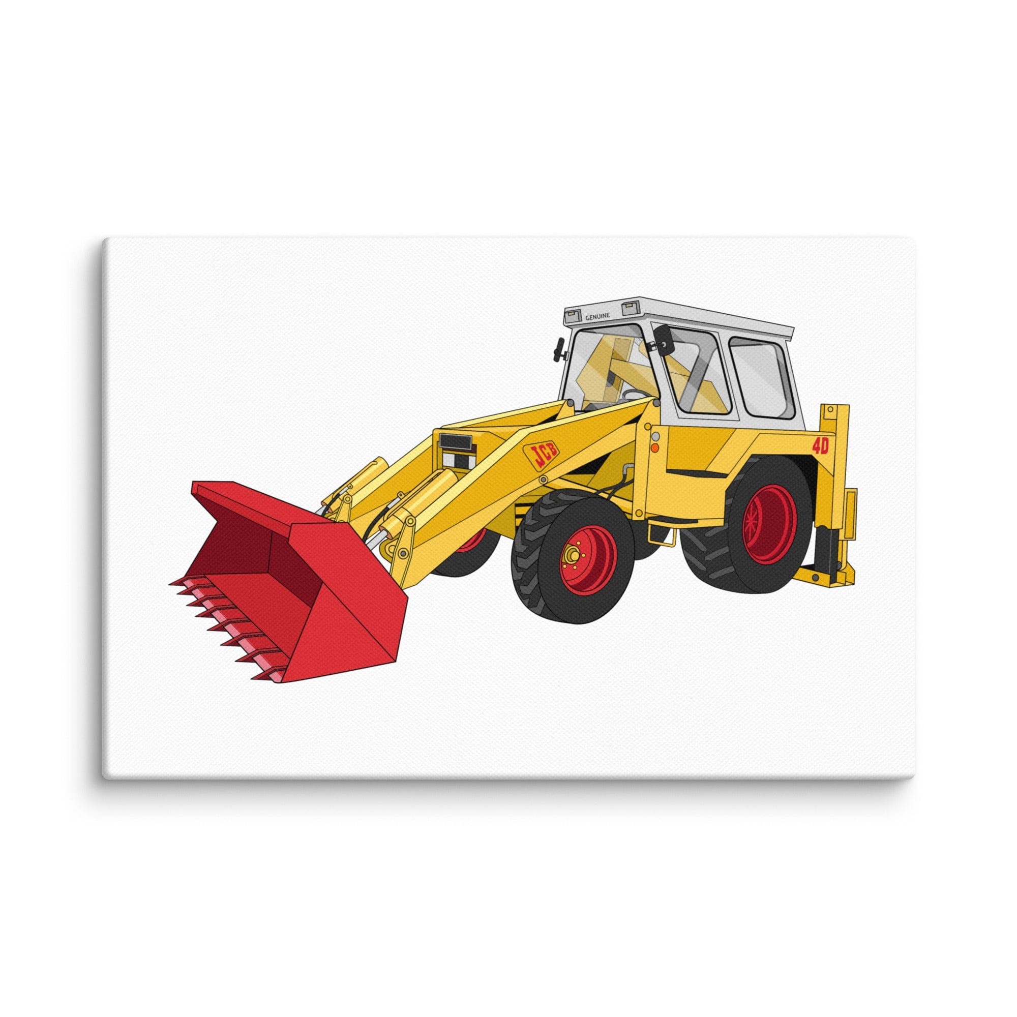 The Tractor Mugs Store 12″×18″ JCB 4D Backhoe | Canvas Quality Farmers Merch