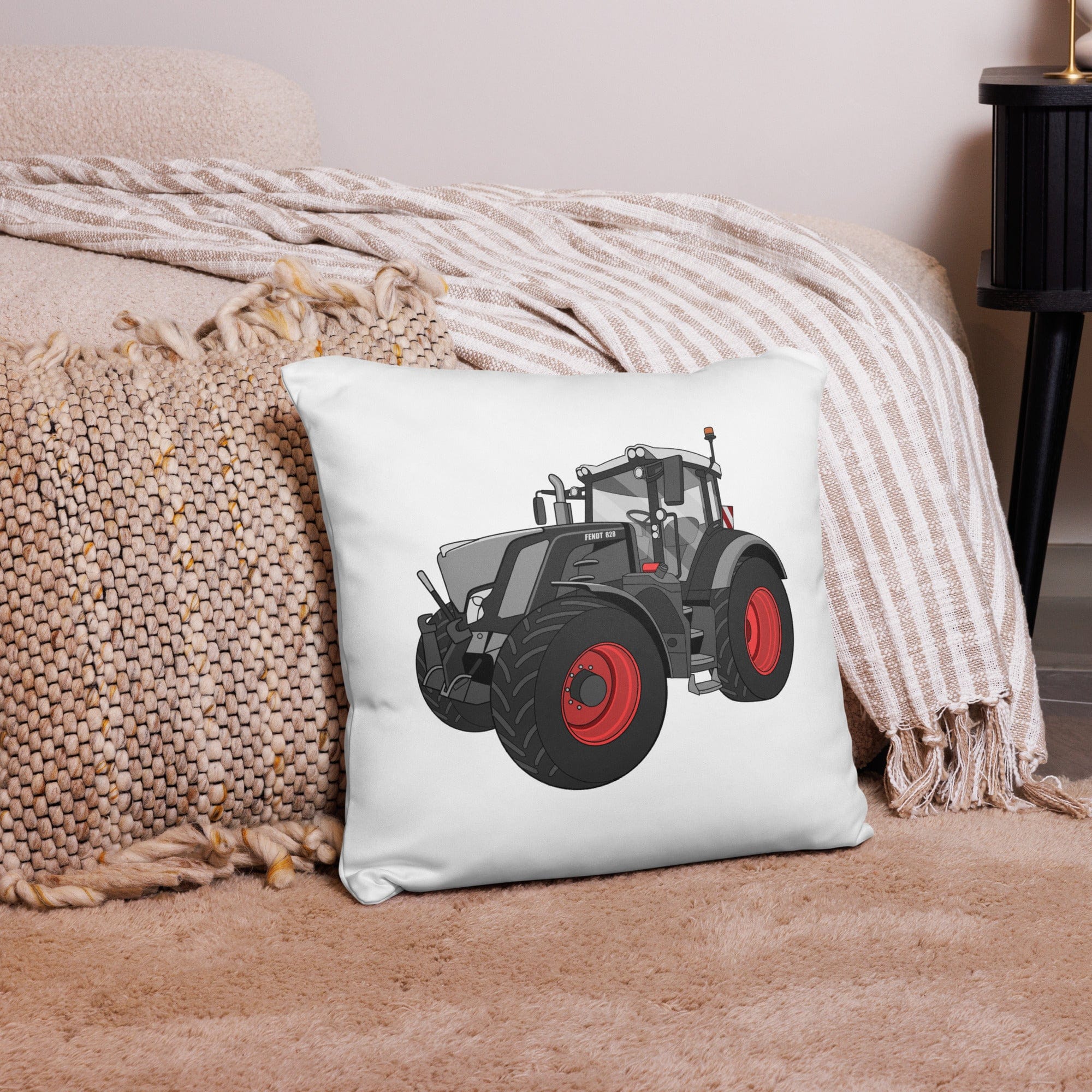 The Tractor Mugs Store 18″×18″ Fendt 828 Profi Black Beauty | Pillow Case Quality Farmers Merch