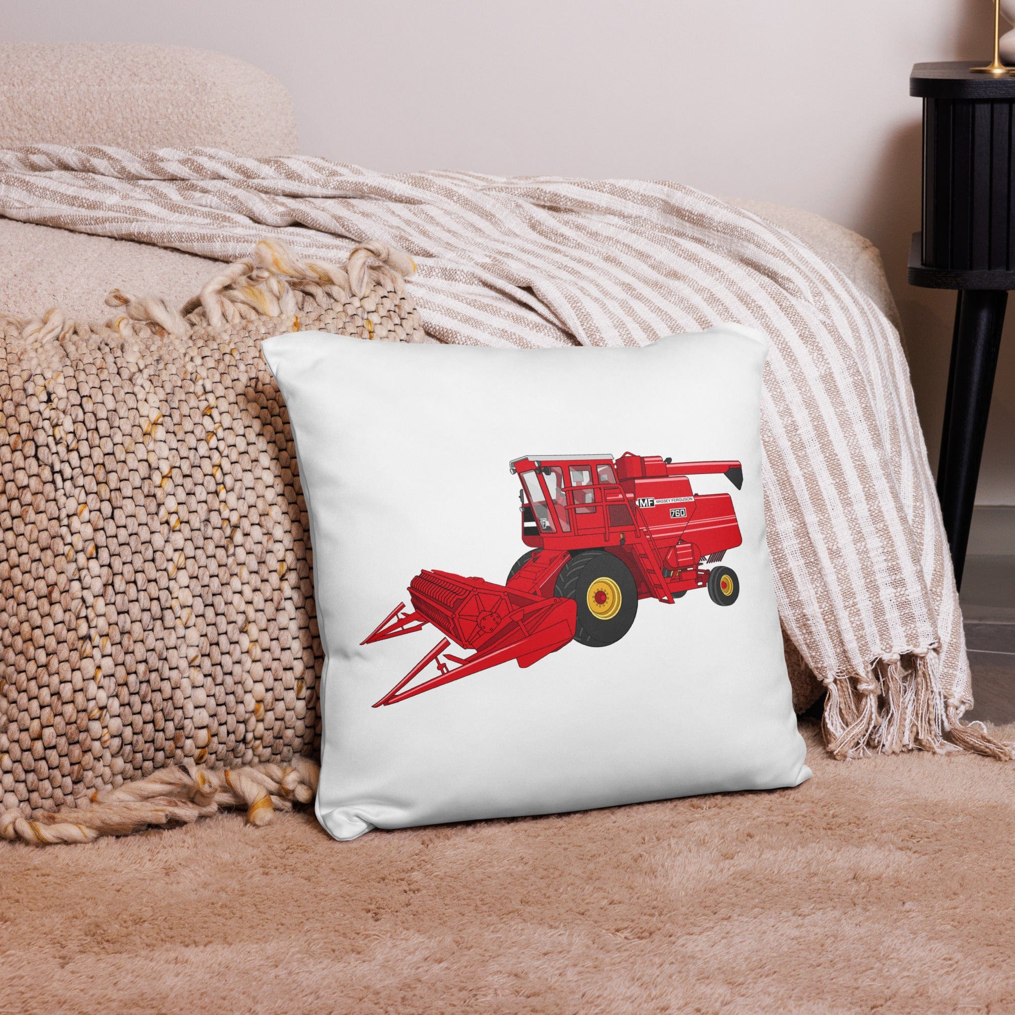The Tractor Mugs Store 18″×18″ Massey 760 Combine Harvester | Pillow Case Quality Farmers Merch