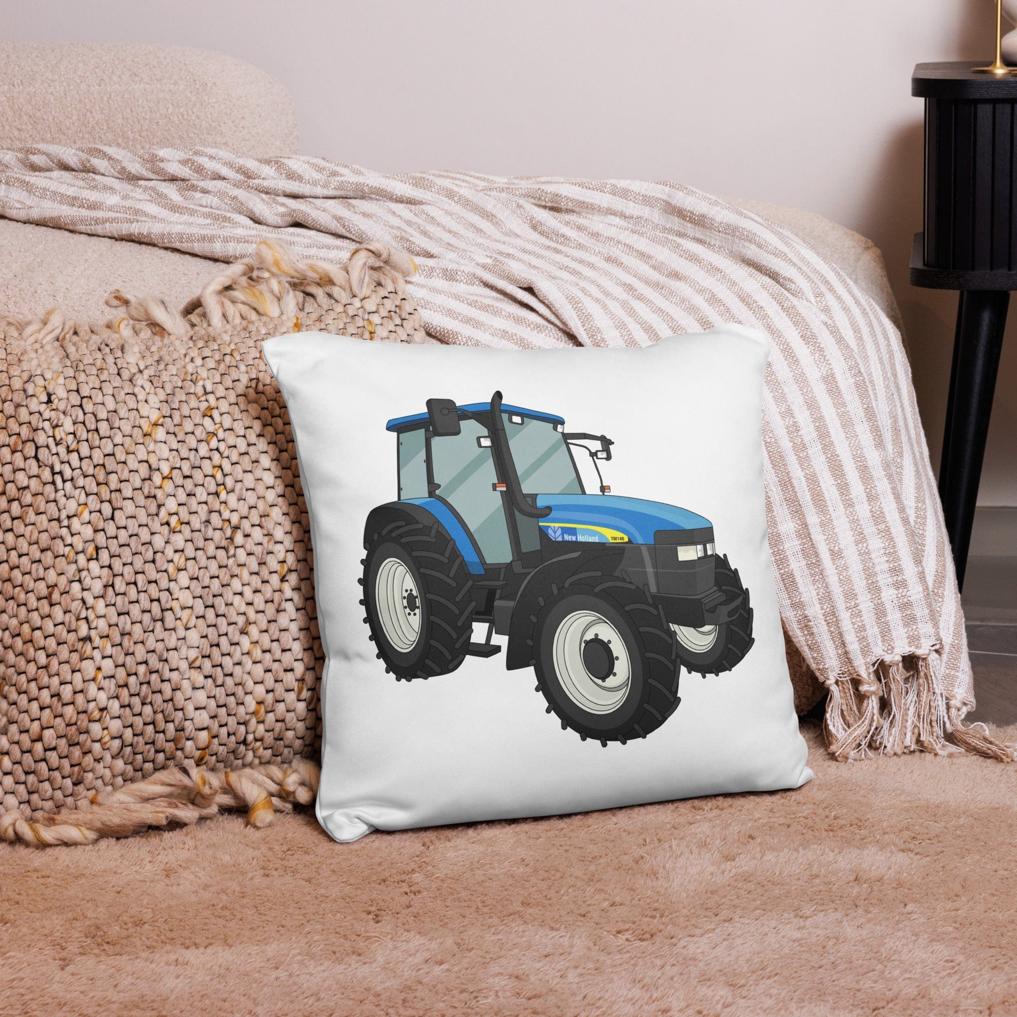 The Tractor Mugs Store 18″×18″ New Holland TM 140 | Pillow Case Quality Farmers Merch