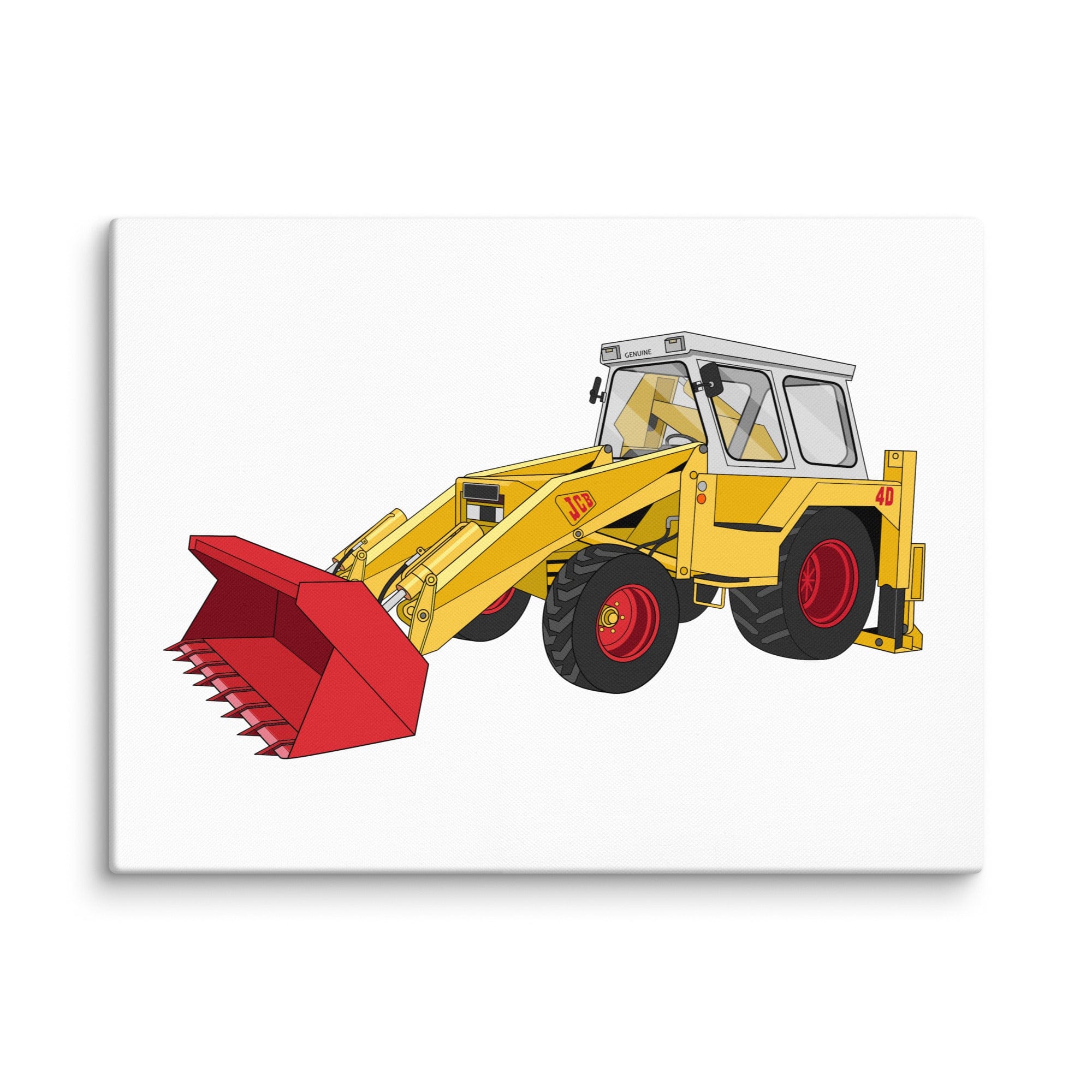 The Tractor Mugs Store 18″×24″ JCB 4D Backhoe | Canvas Quality Farmers Merch
