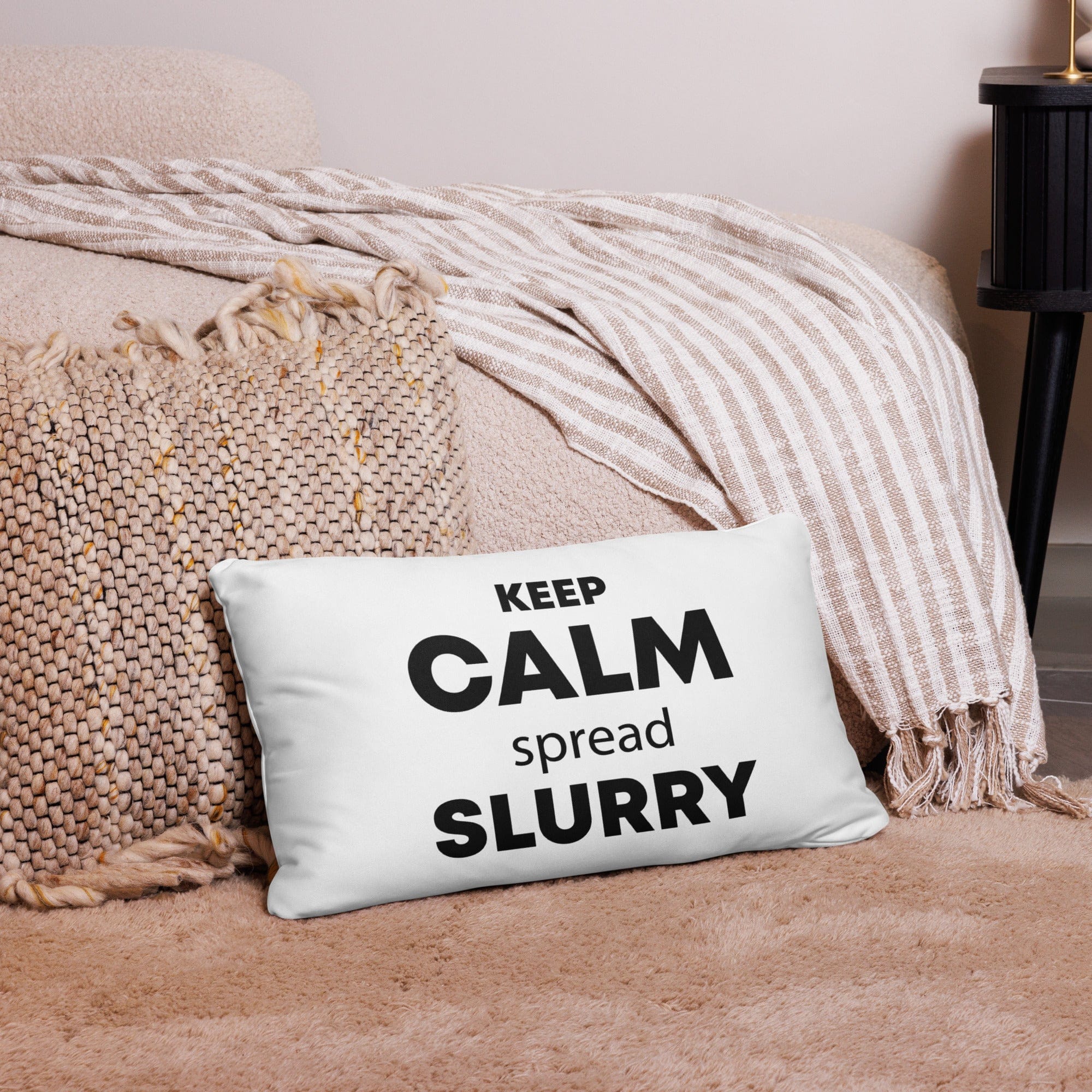 The Tractor Mugs Store 20″×12″ KEEP CALM spread SLURRY | Pillow Case Quality Farmers Merch