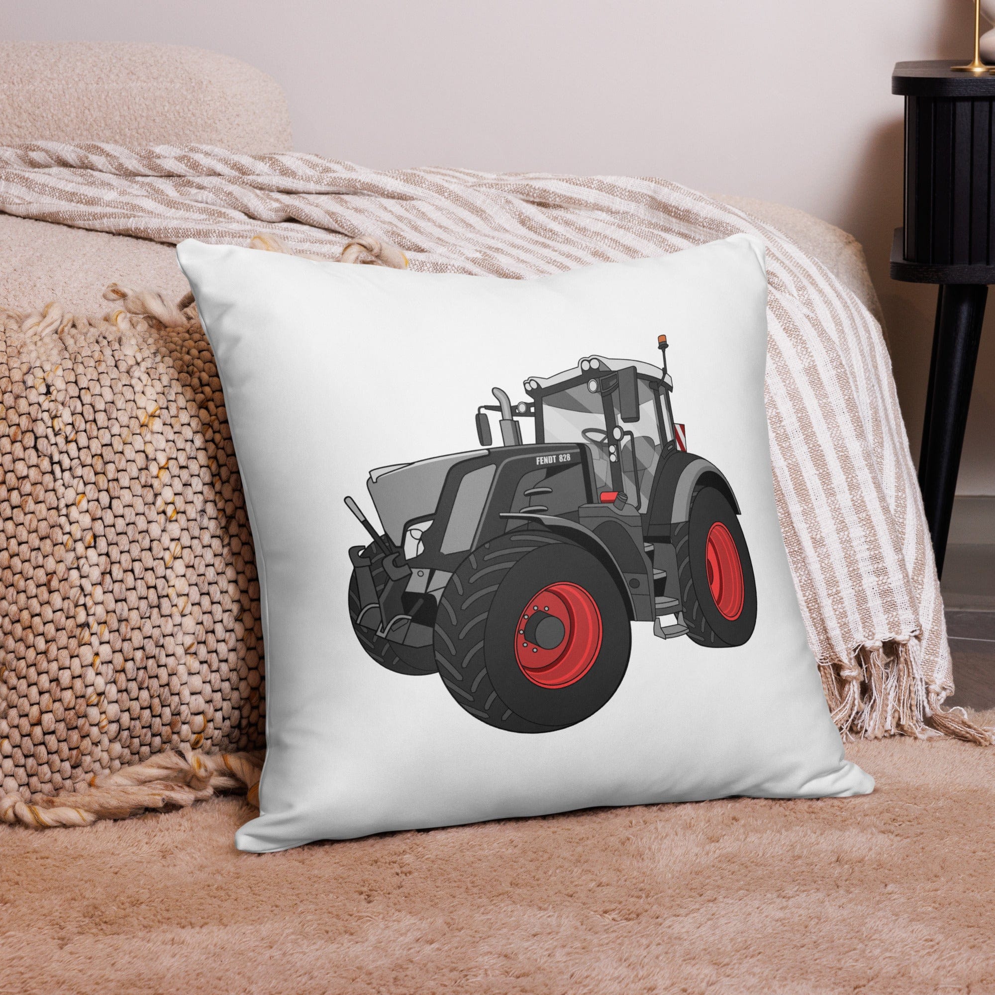 The Tractor Mugs Store 22″×22″ Fendt 828 Profi Black Beauty | Pillow Case Quality Farmers Merch