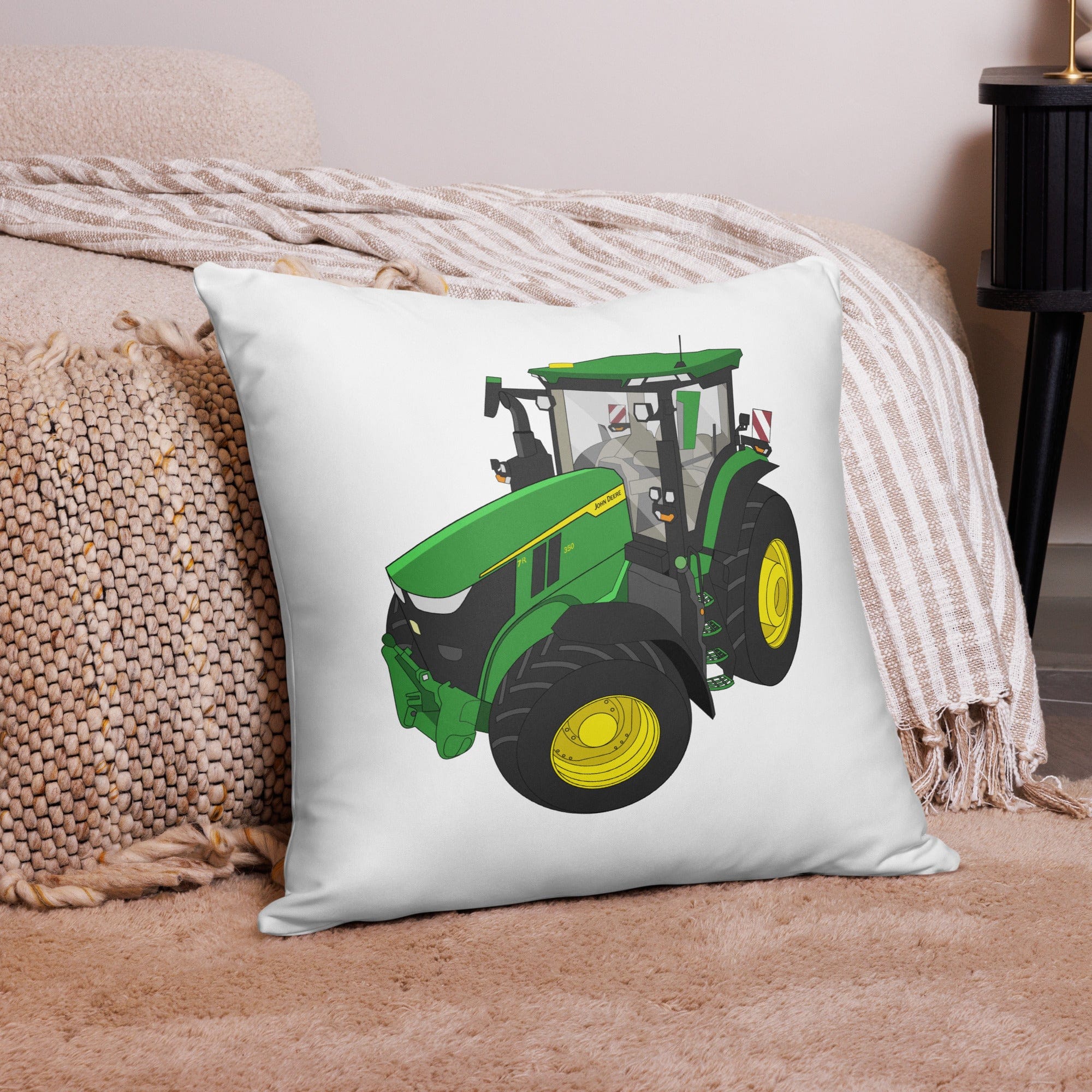 The Tractor Mugs Store 22″×22″ John Deere 7R 350 auto powr | Pillow Case Quality Farmers Merch