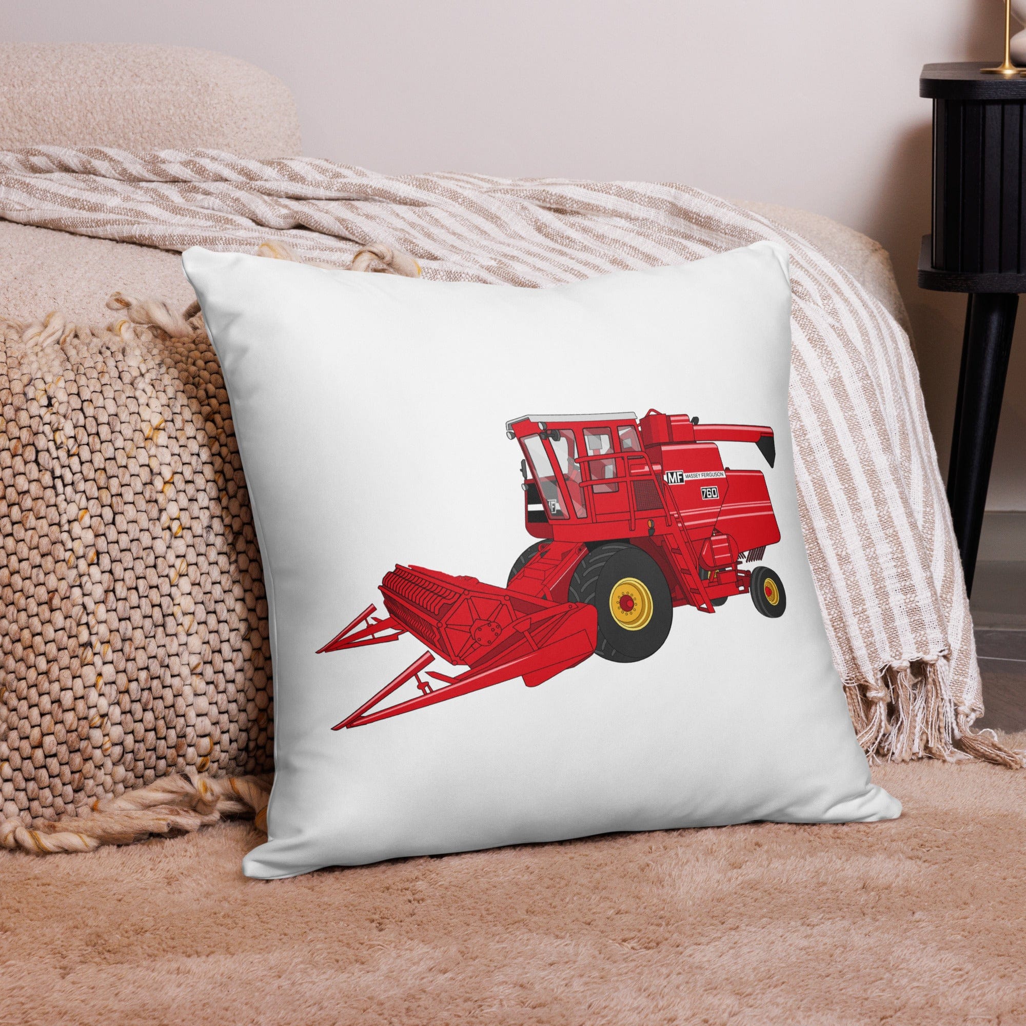 The Tractor Mugs Store 22″×22″ Massey 760 Combine Harvester | Pillow Case Quality Farmers Merch