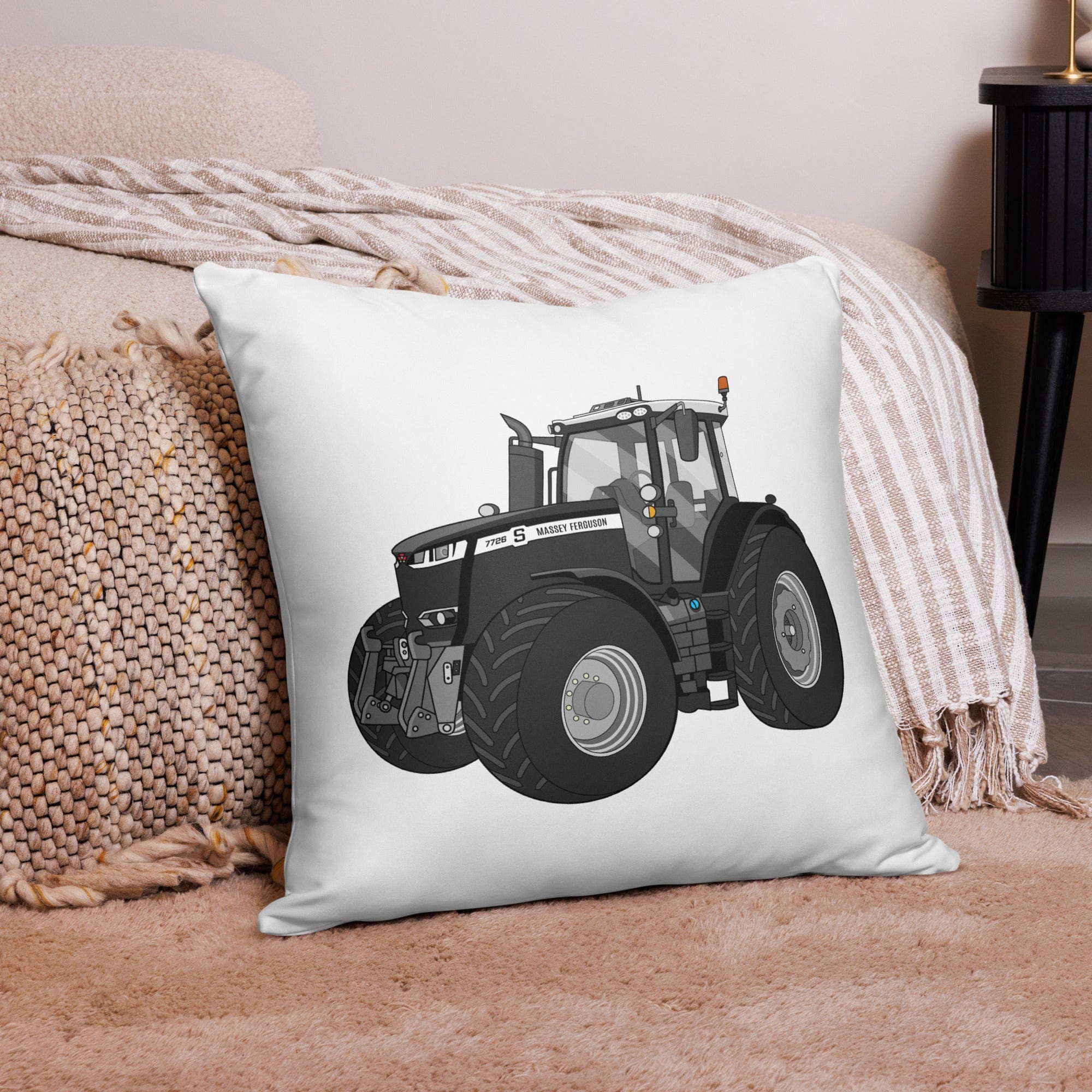 The Tractor Mugs Store 22″×22″ Massey Ferguson 7726S Black Beauty | Pillow Case Quality Farmers Merch