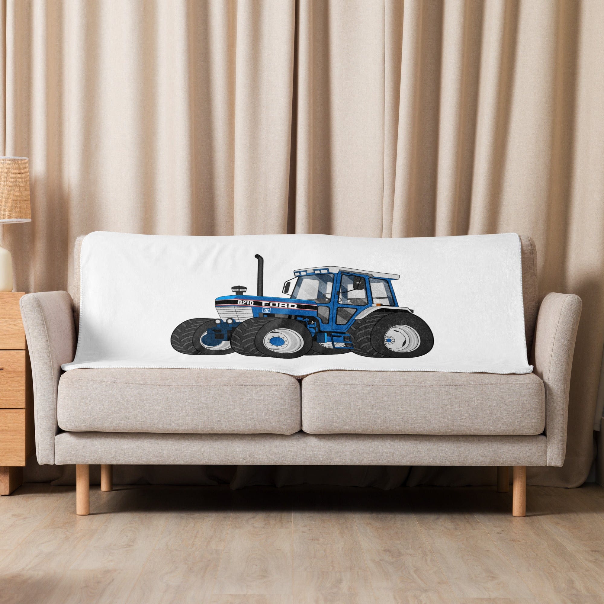 The Tractor Mugs Store 37″×57″ Ford 8210 4WD | Sherpa blanket Quality Farmers Merch