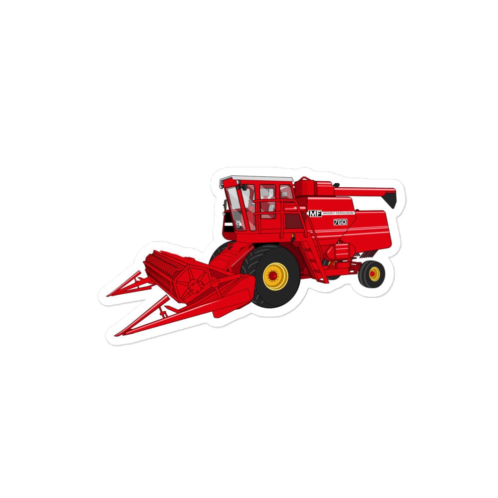 The Tractor Mugs Store 4″×4″ Massey 760 Combine Harvester | Bubble-free stickers Quality Farmers Merch