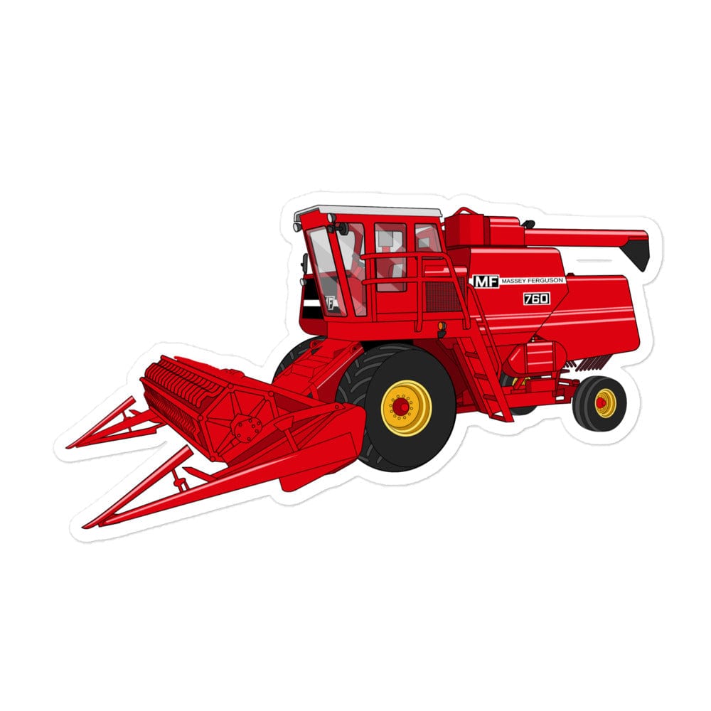The Tractor Mugs Store 5.5″×5.5″ Massey 760 Combine Harvester | Bubble-free stickers Quality Farmers Merch
