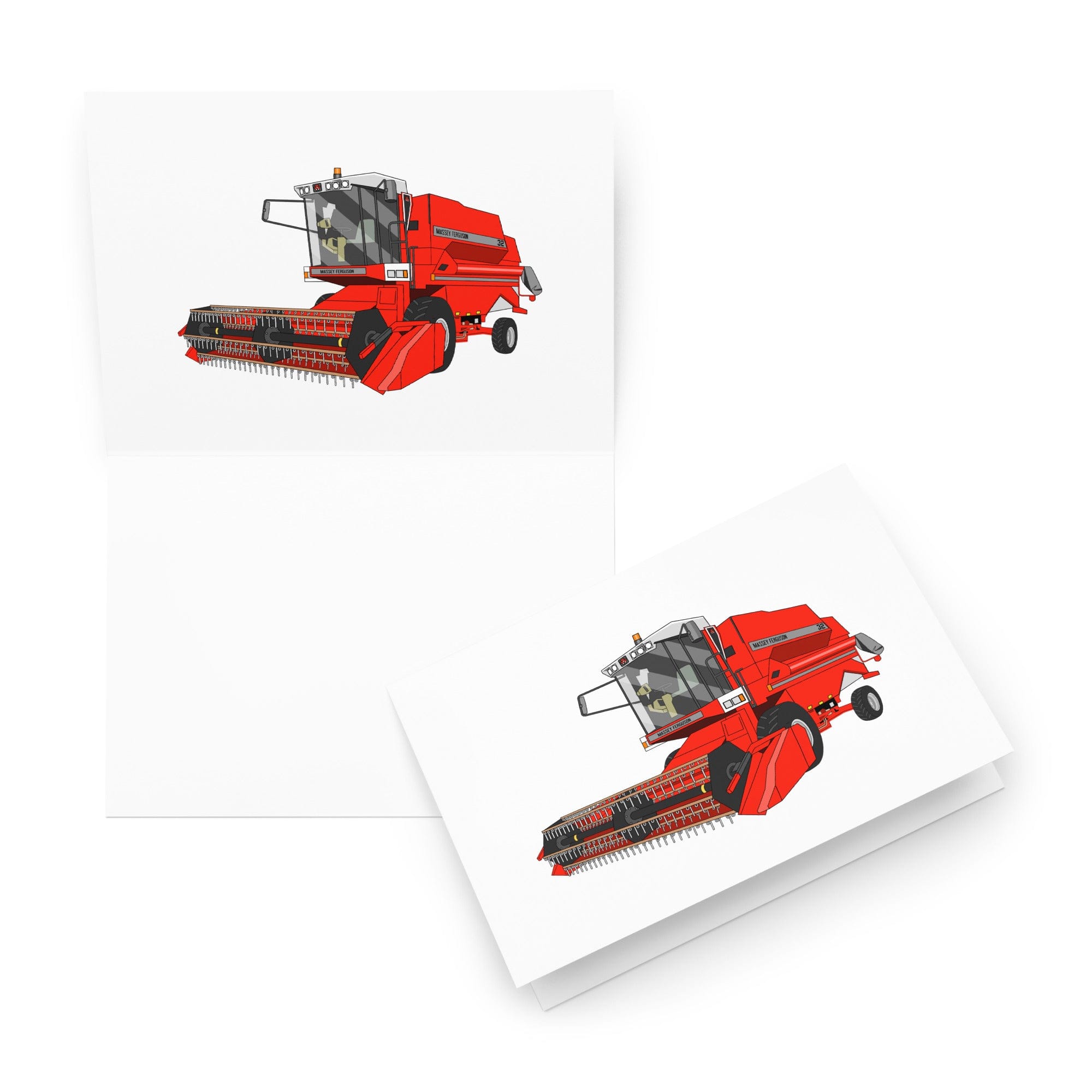 The Tractor Mugs Store 5.83″×8.27″ 1994 Massey Ferguson 32 Combine Harvester | Greeting card Quality Farmers Merch
