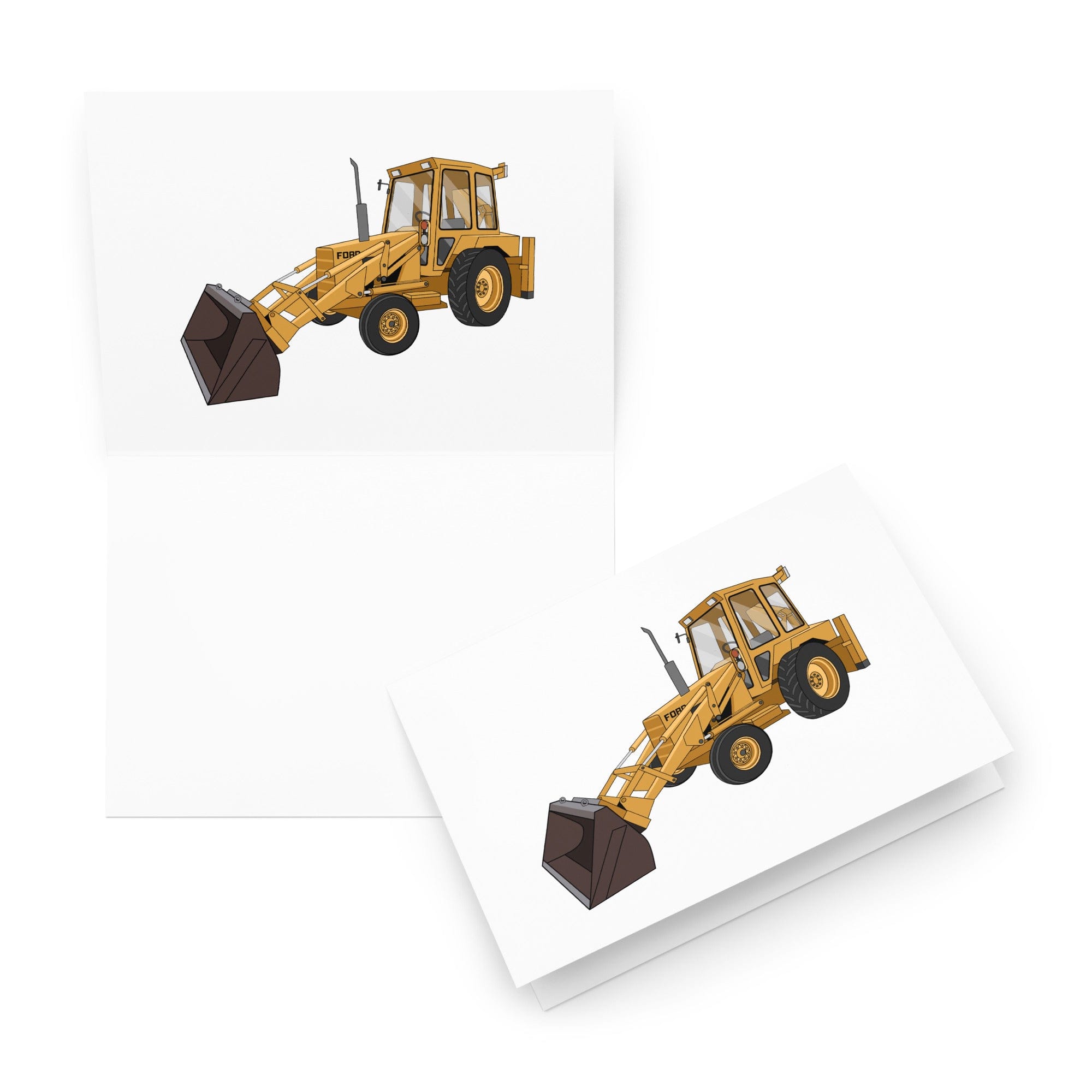 The Tractor Mugs Store 5.83″×8.27″ Ford 550 Backhoe | Greeting card Quality Farmers Merch