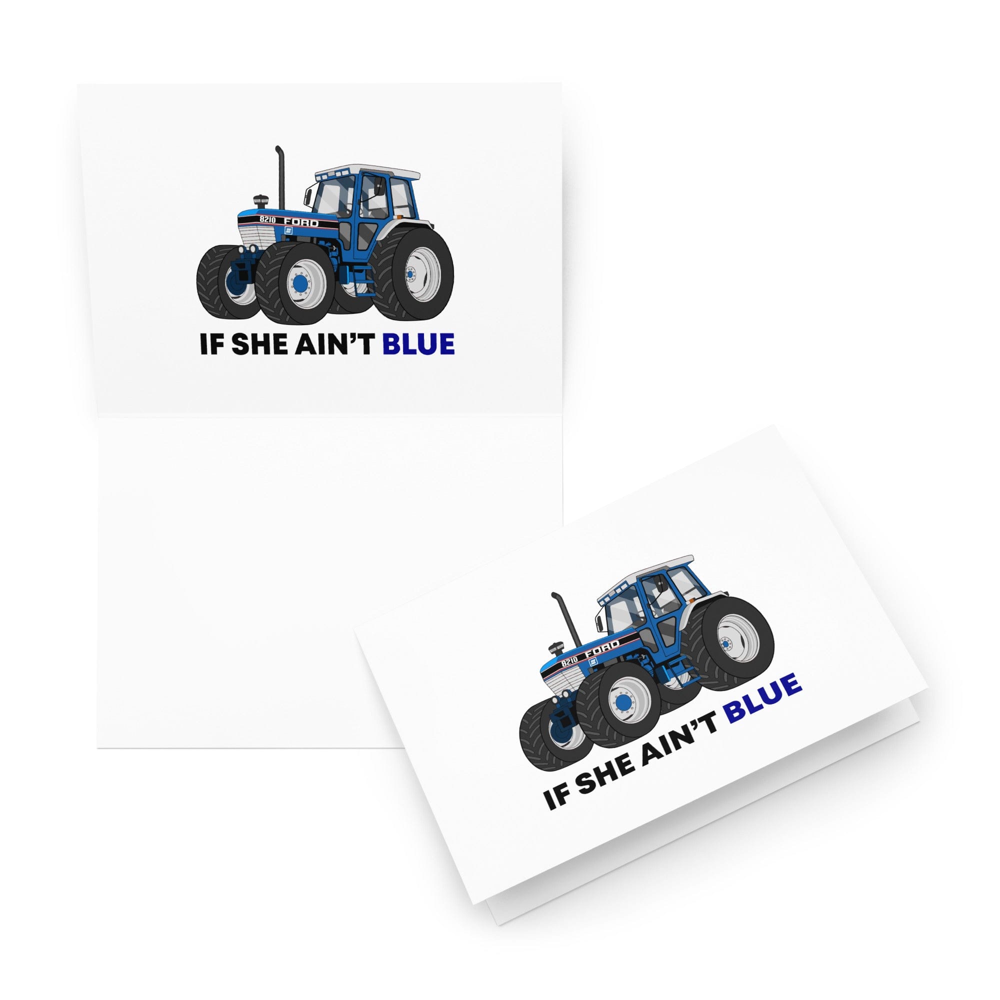 The Tractor Mugs Store 5.83″×8.27″ If She Ain't Blue | Greeting card Quality Farmers Merch
