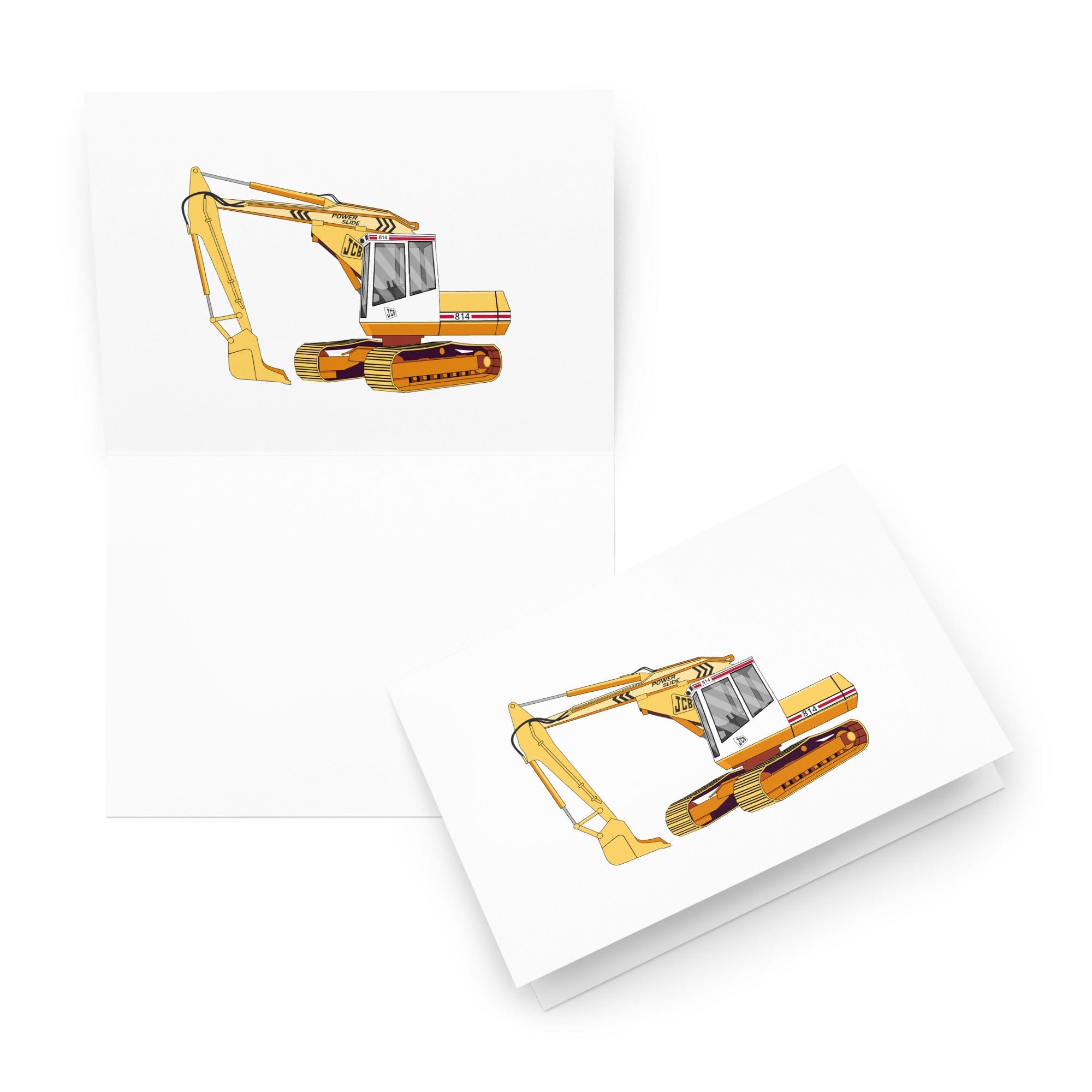 The Tractor Mugs Store 5.83″×8.27″ JCB 814 Super | Greeting card Quality Farmers Merch