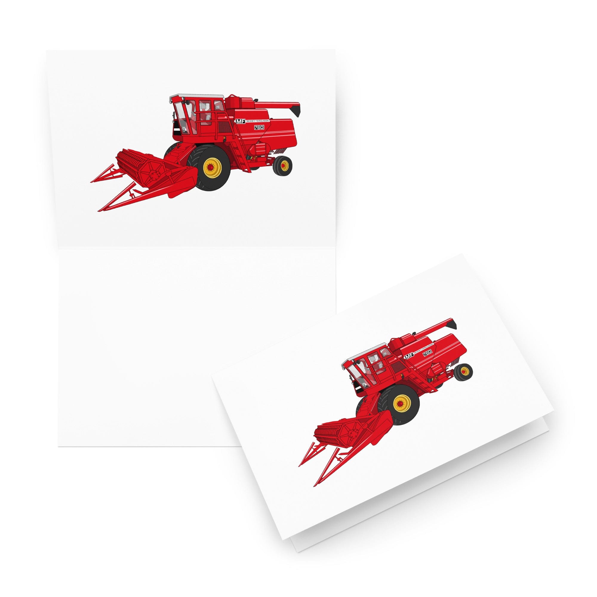 The Tractor Mugs Store 5.83″×8.27″ Massey 760 Combine Harvester | Greeting card Quality Farmers Merch