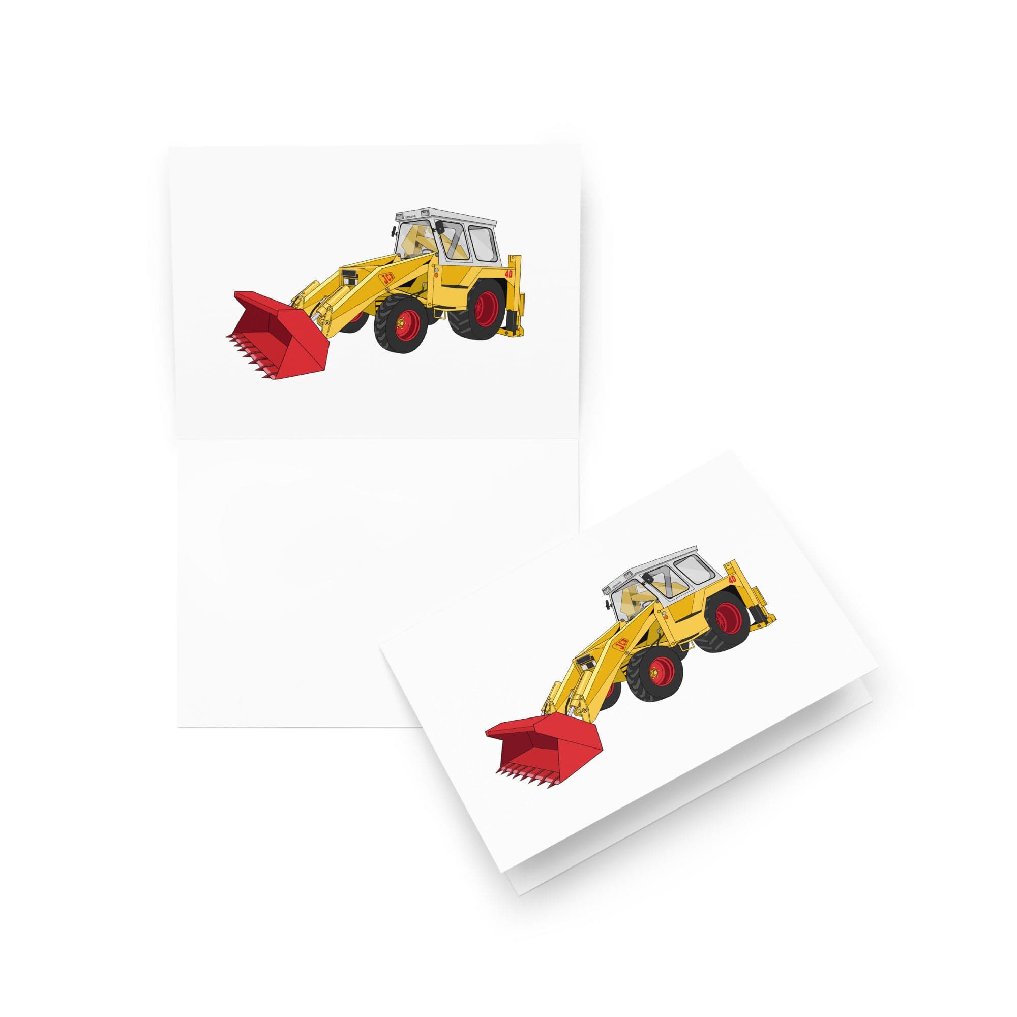 The Tractor Mugs Store 5″×7″ JCB 4D Backhoe | Greeting card Quality Farmers Merch