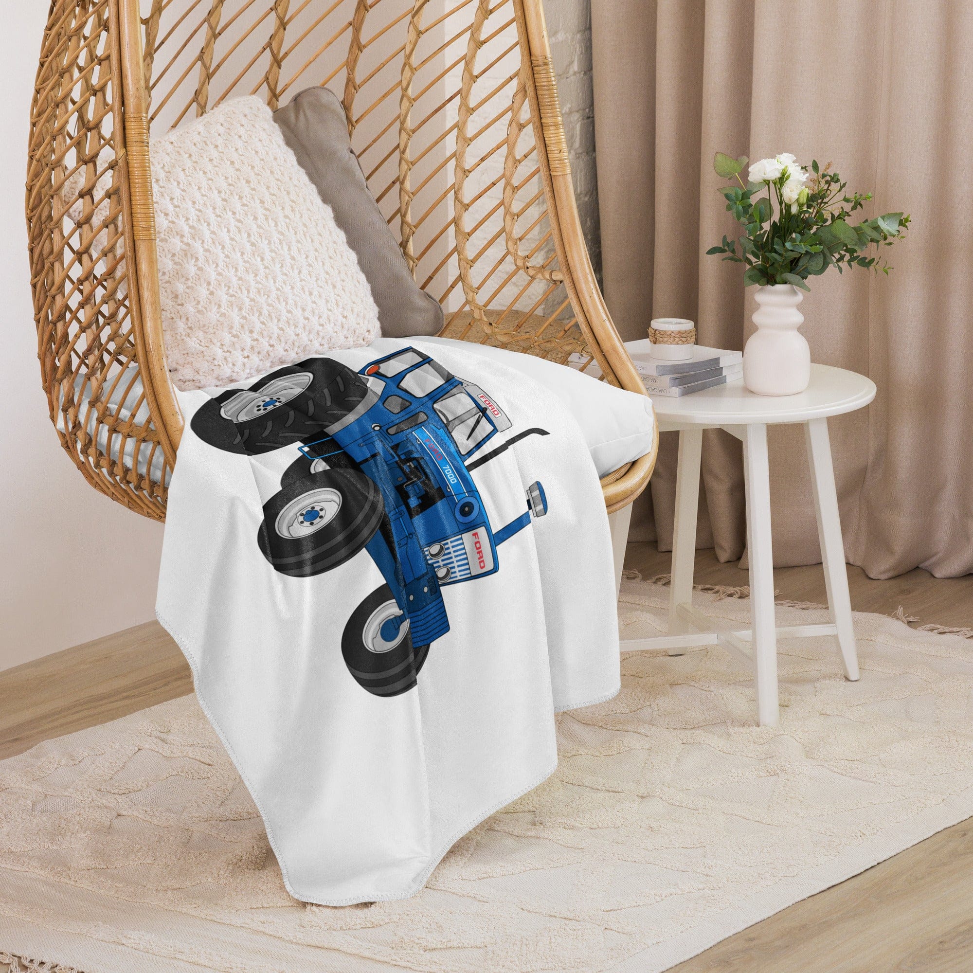 The Tractor Mugs Store 50″×60″ Ford 7000 | Sherpa blanket Quality Farmers Merch