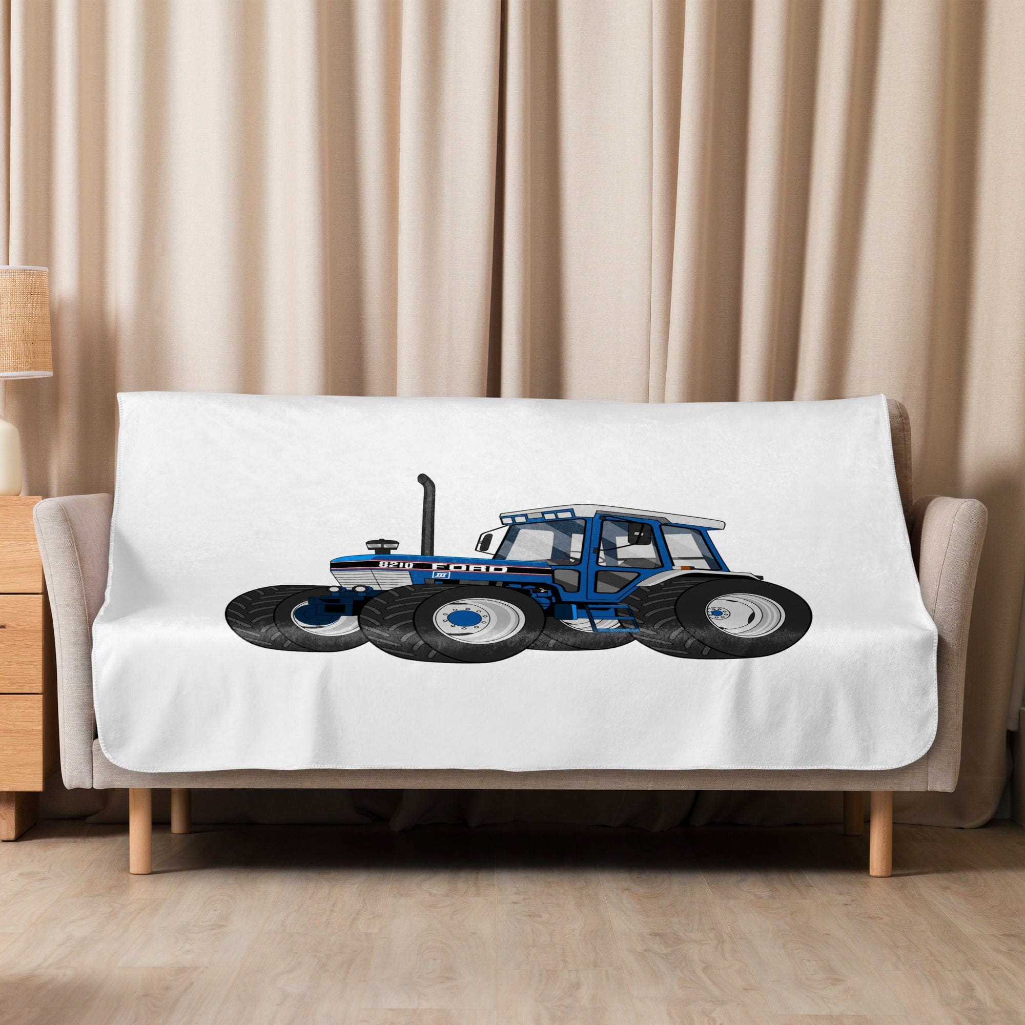 The Tractor Mugs Store 50″×60″ Ford 8210 4WD | Sherpa blanket Quality Farmers Merch