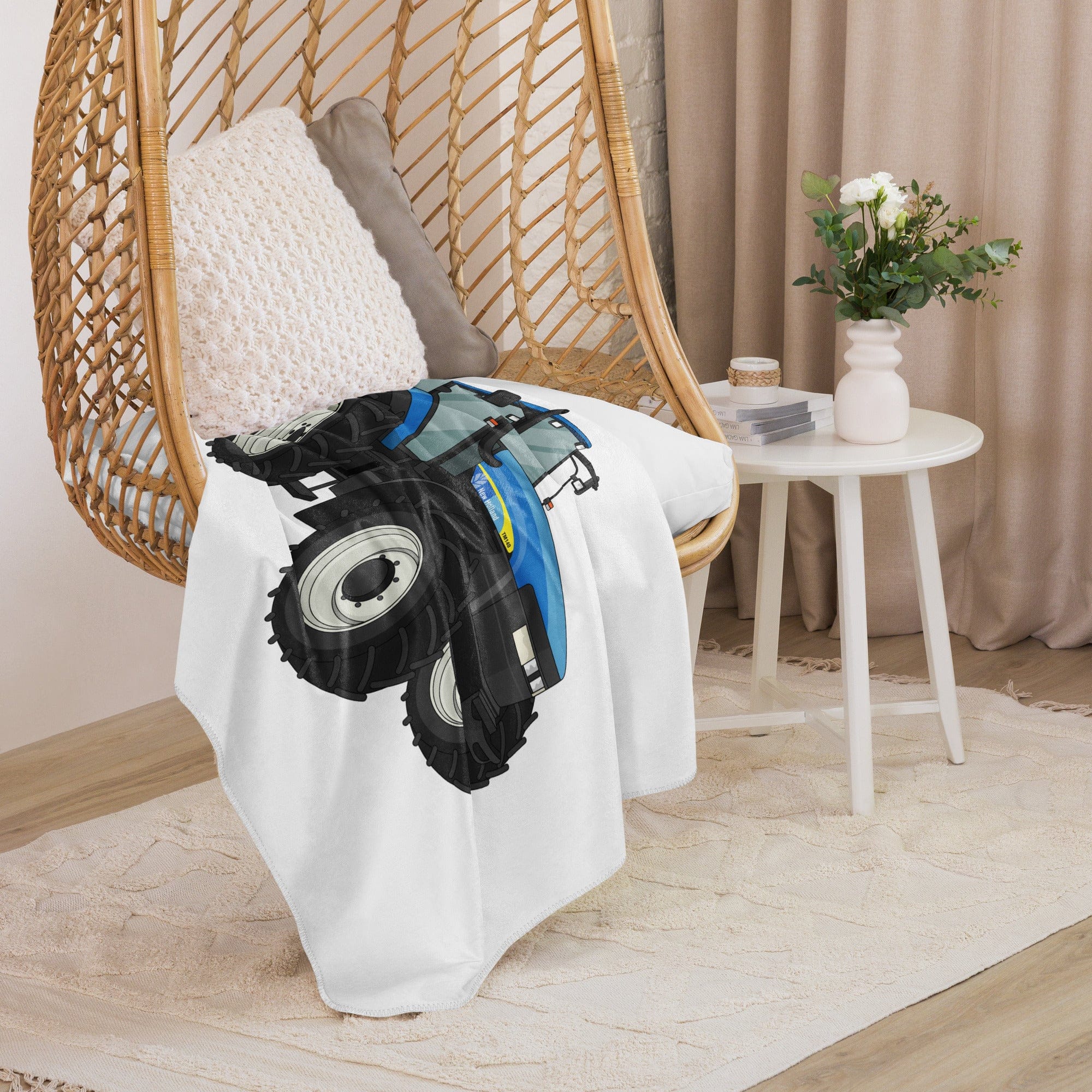 The Tractor Mugs Store 50″×60″ New Holland TM 140 | Sherpa blanket Quality Farmers Merch