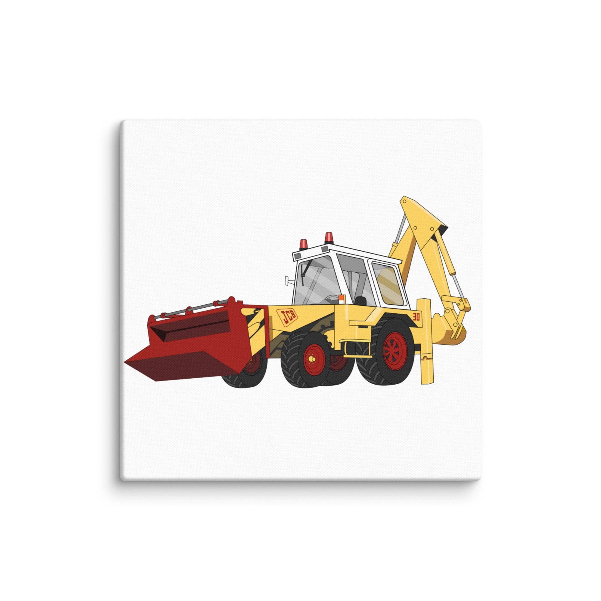 The Tractor Mugs Store 6″×6″ JCB 3C (1975) | Canvas Quality Farmers Merch