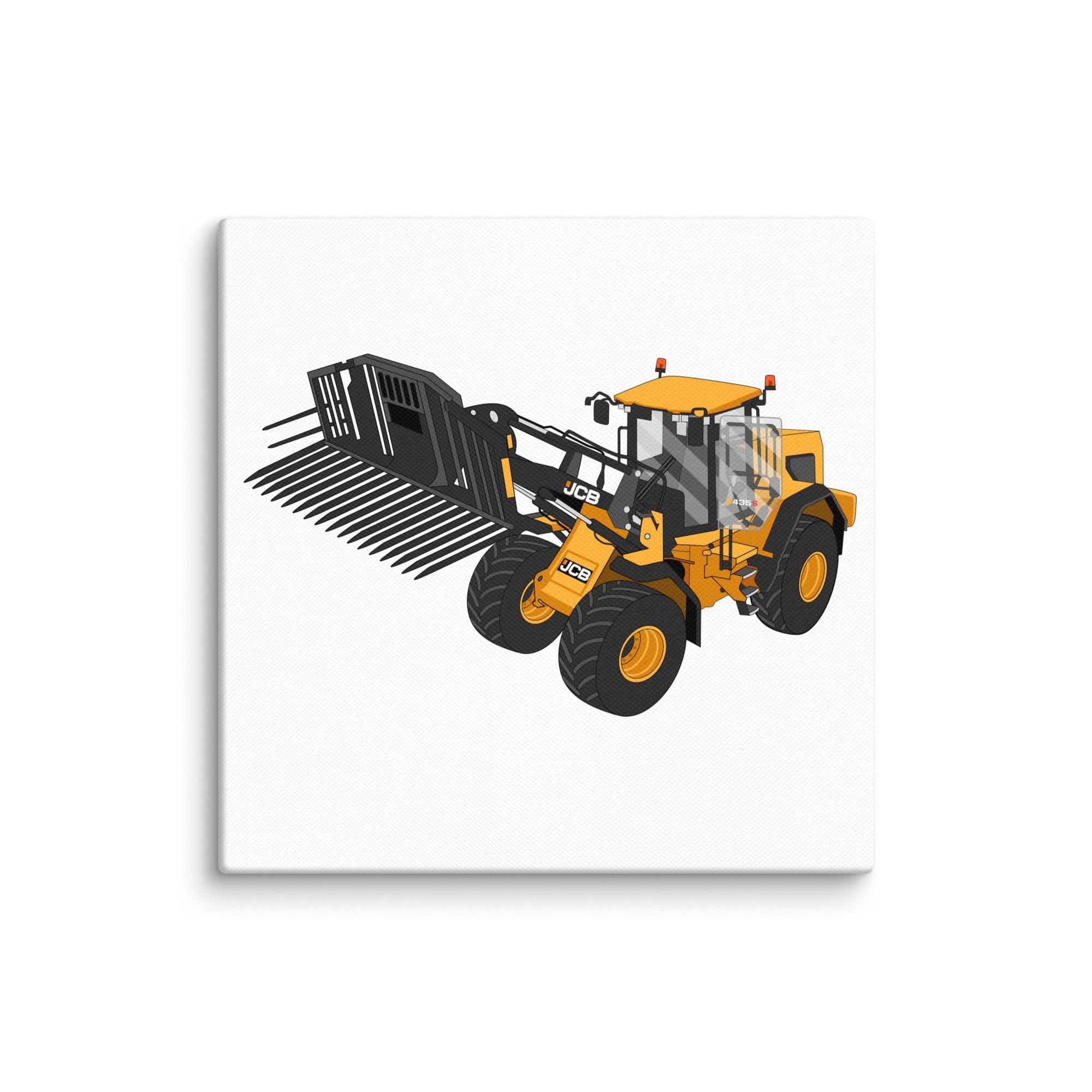 The Tractor Mugs Store 6″×6″ JCB 435 S Farm Master | Canvas Quality Farmers Merch