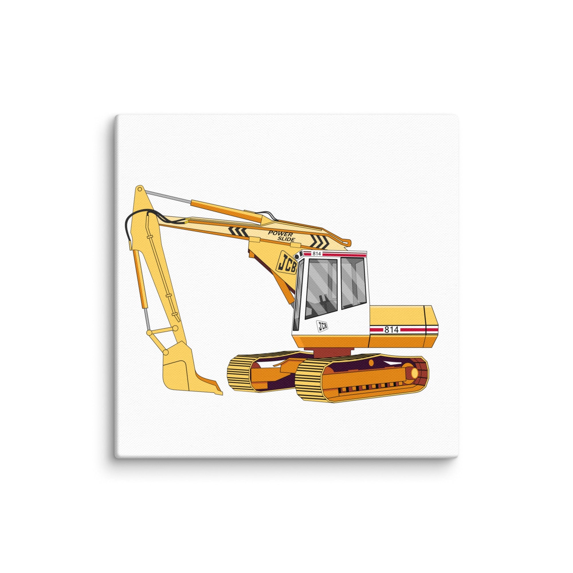 The Tractor Mugs Store 6″×6″ JCB 814 Super | Canvas Quality Farmers Merch