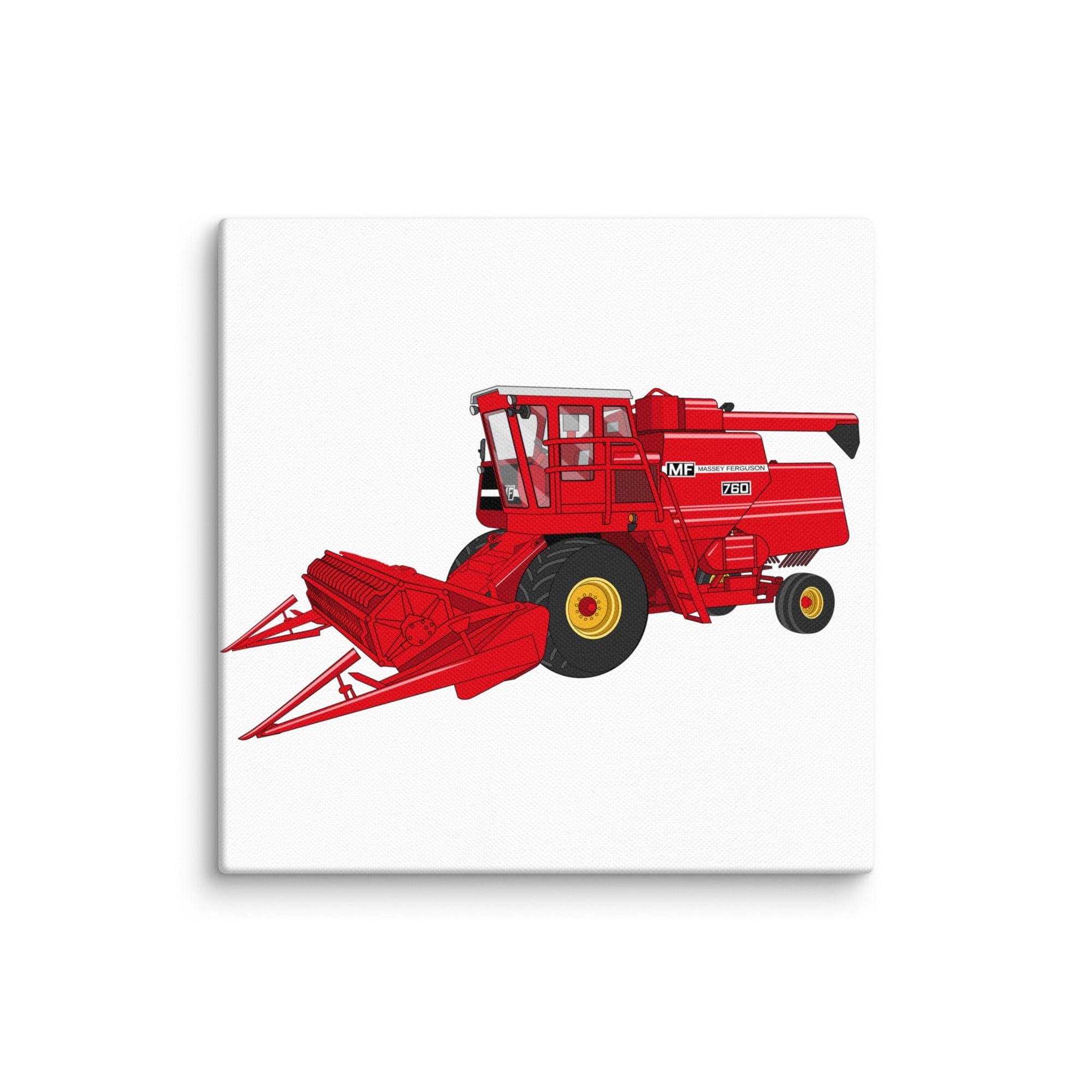 The Tractor Mugs Store 6″×6″ Massey 760 Combine Harvester | Canvas Quality Farmers Merch