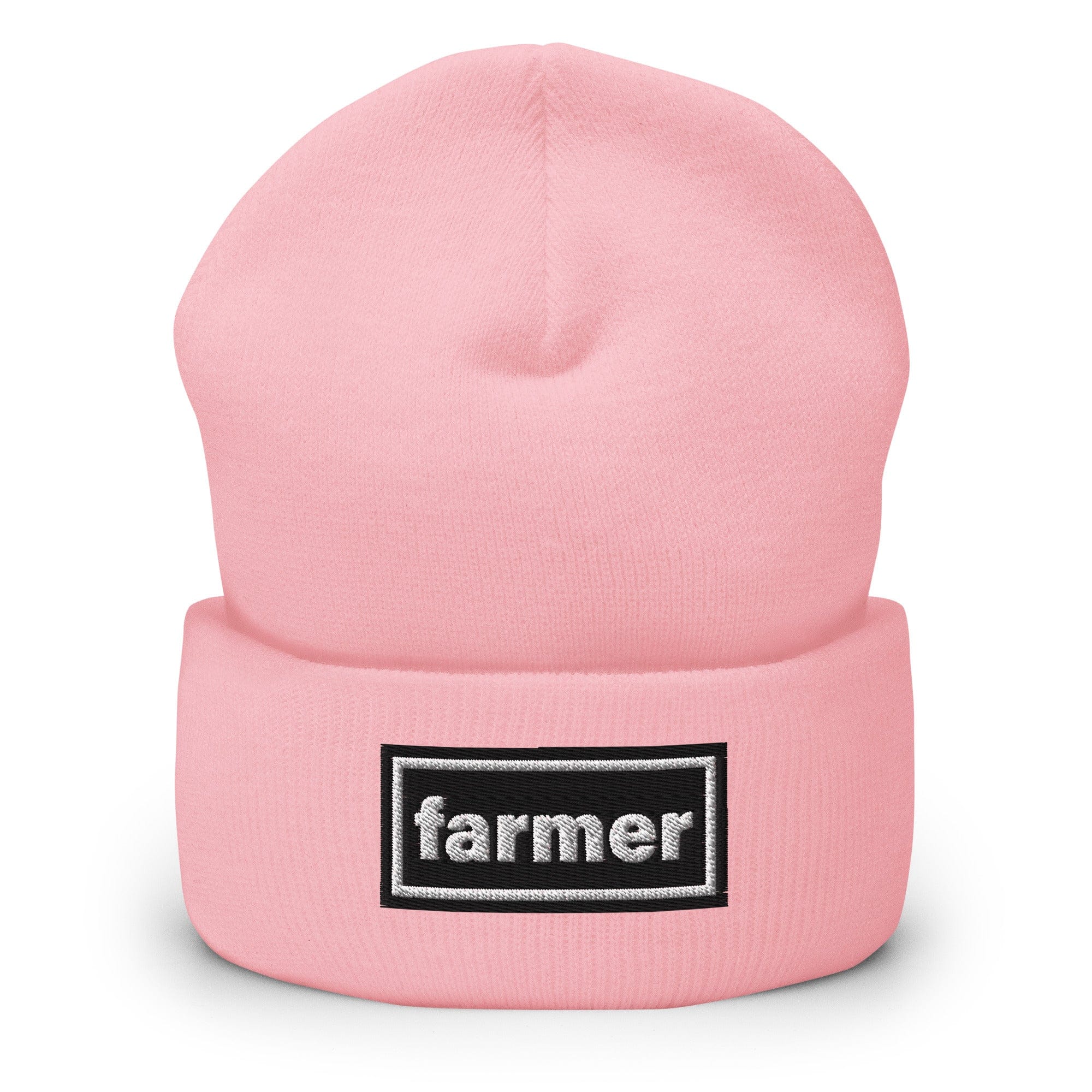The Tractor Mugs Store Baby Pink OASIS Style 'farmer' | Cuffed Beanie Quality Farmers Merch