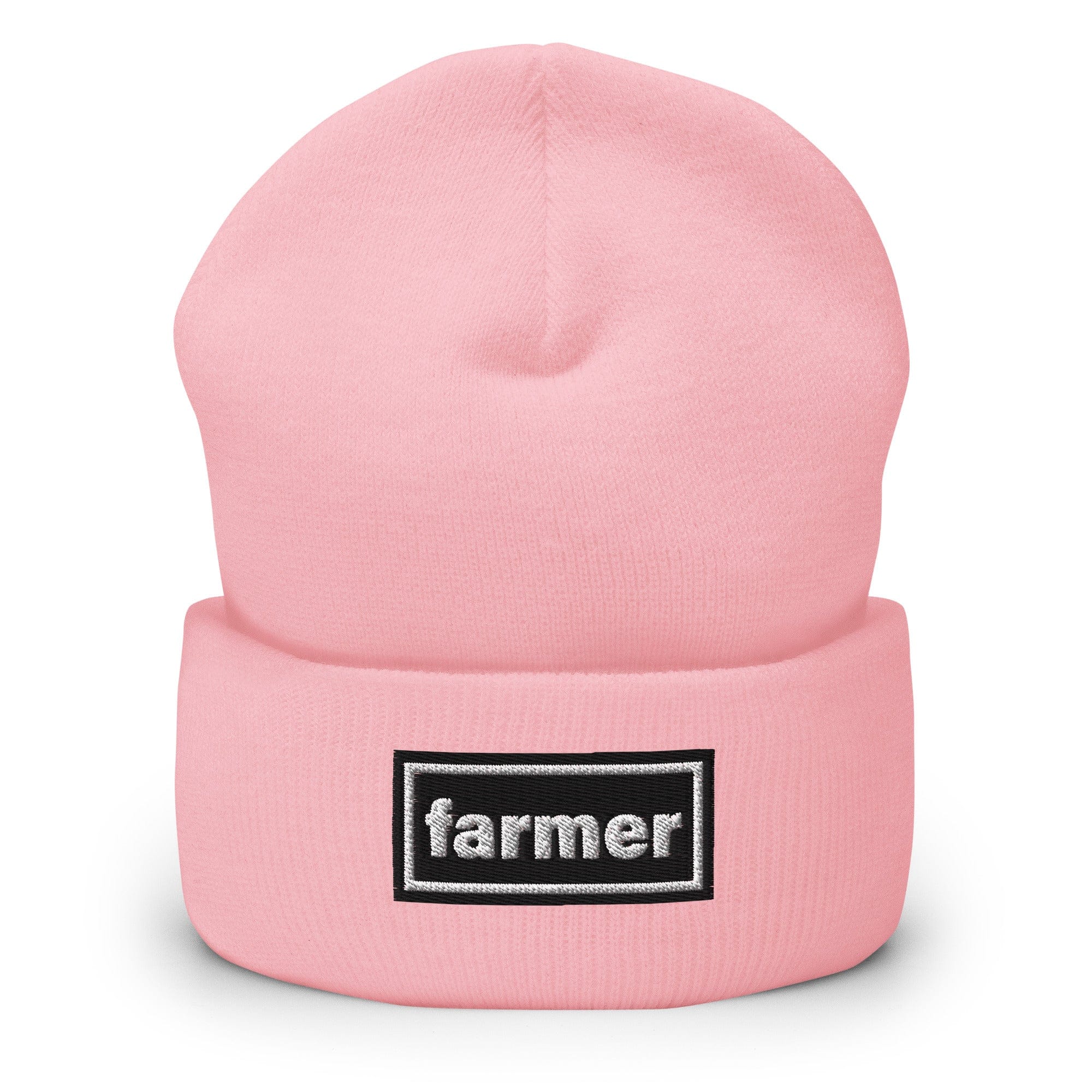 The Tractor Mugs Store Baby Pink OASIS Style 'Farmer' | Cuffed Beanie Quality Farmers Merch