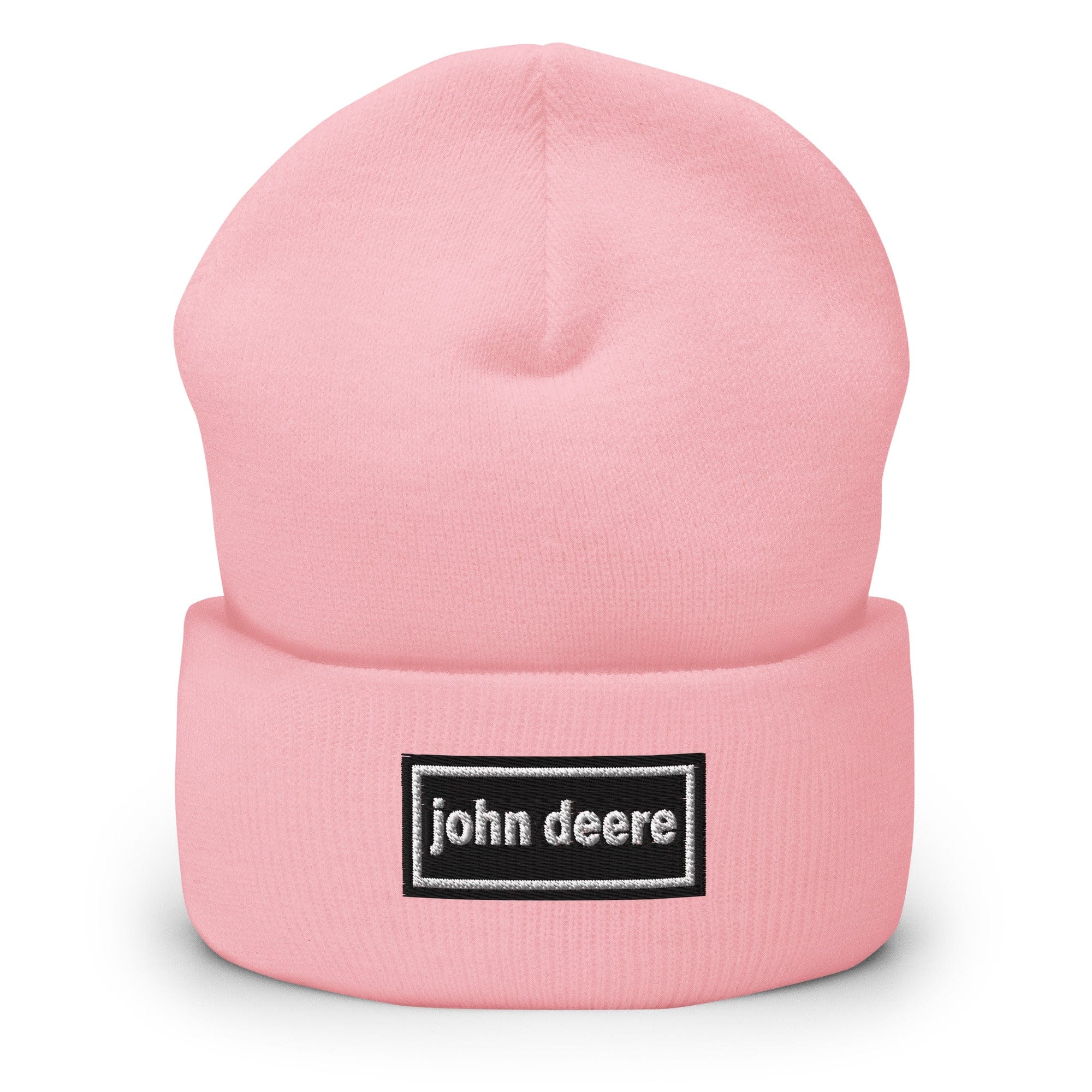 The Tractor Mugs Store Baby Pink OASIS Style 'John Deere' | Cuffed Beanie Quality Farmers Merch