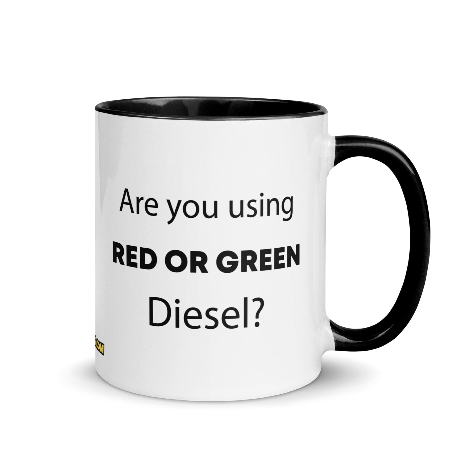 The Tractor Mugs Store Black Are You Using Red Or Green Diesel? | Mug with Color Inside Quality Farmers Merch