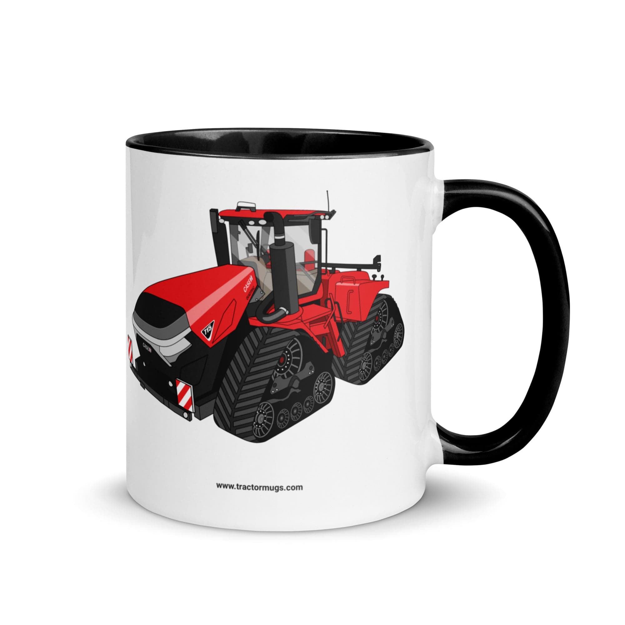 The Tractor Mugs Store Black Case IH Quadtrac 715 | Mug with Color Inside Quality Farmers Merch