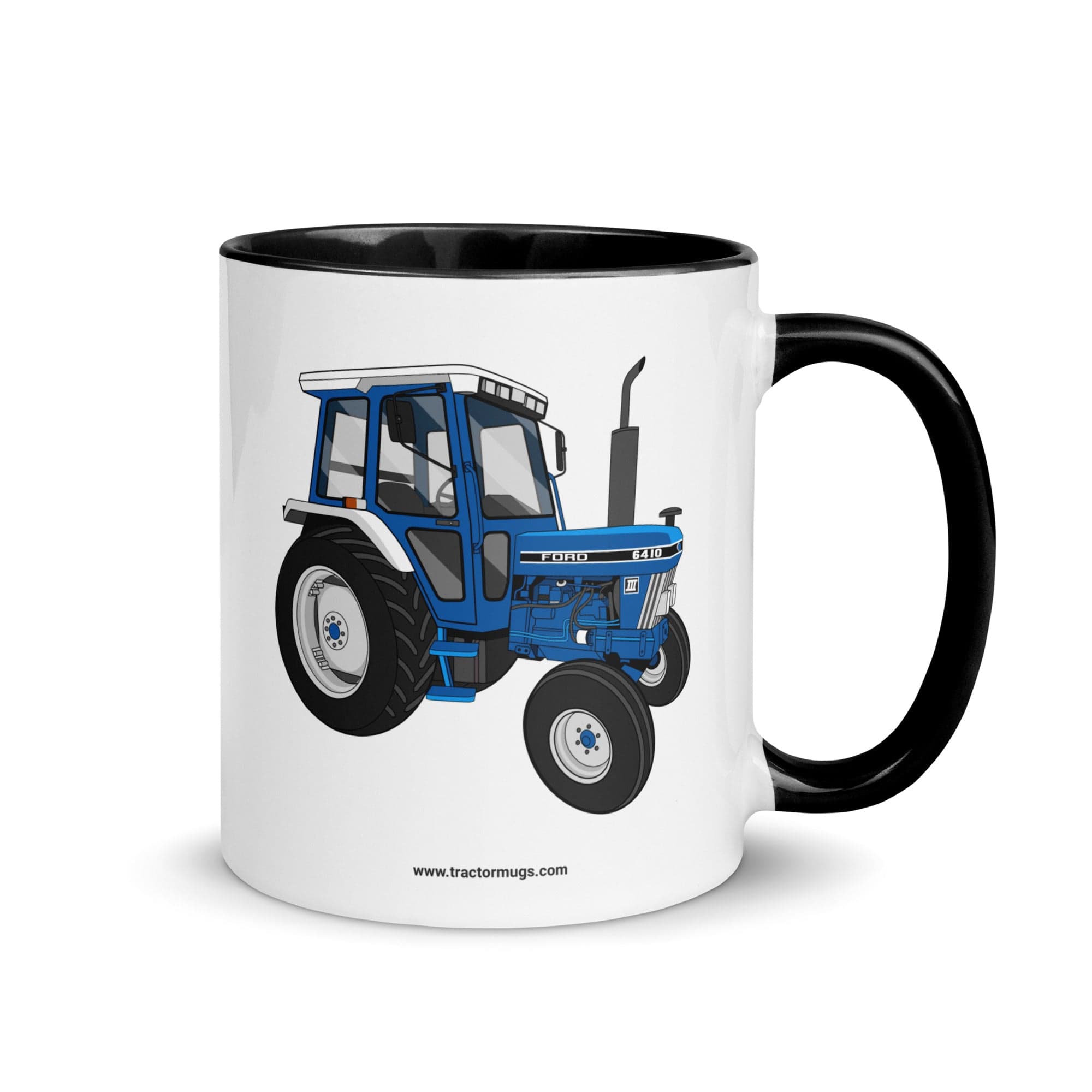 The Tractor Mugs Store Black Ford 6410 2WD | Mug with Color Inside Quality Farmers Merch